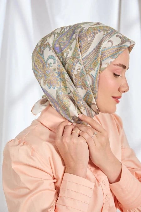 Silk Home Tivil İpek Eşarp Ekru 