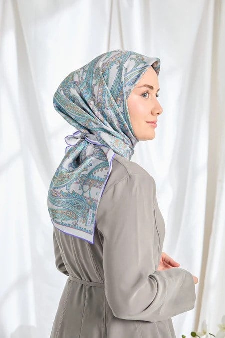 Silk Home Tivil İpek Eşarp Gümüş