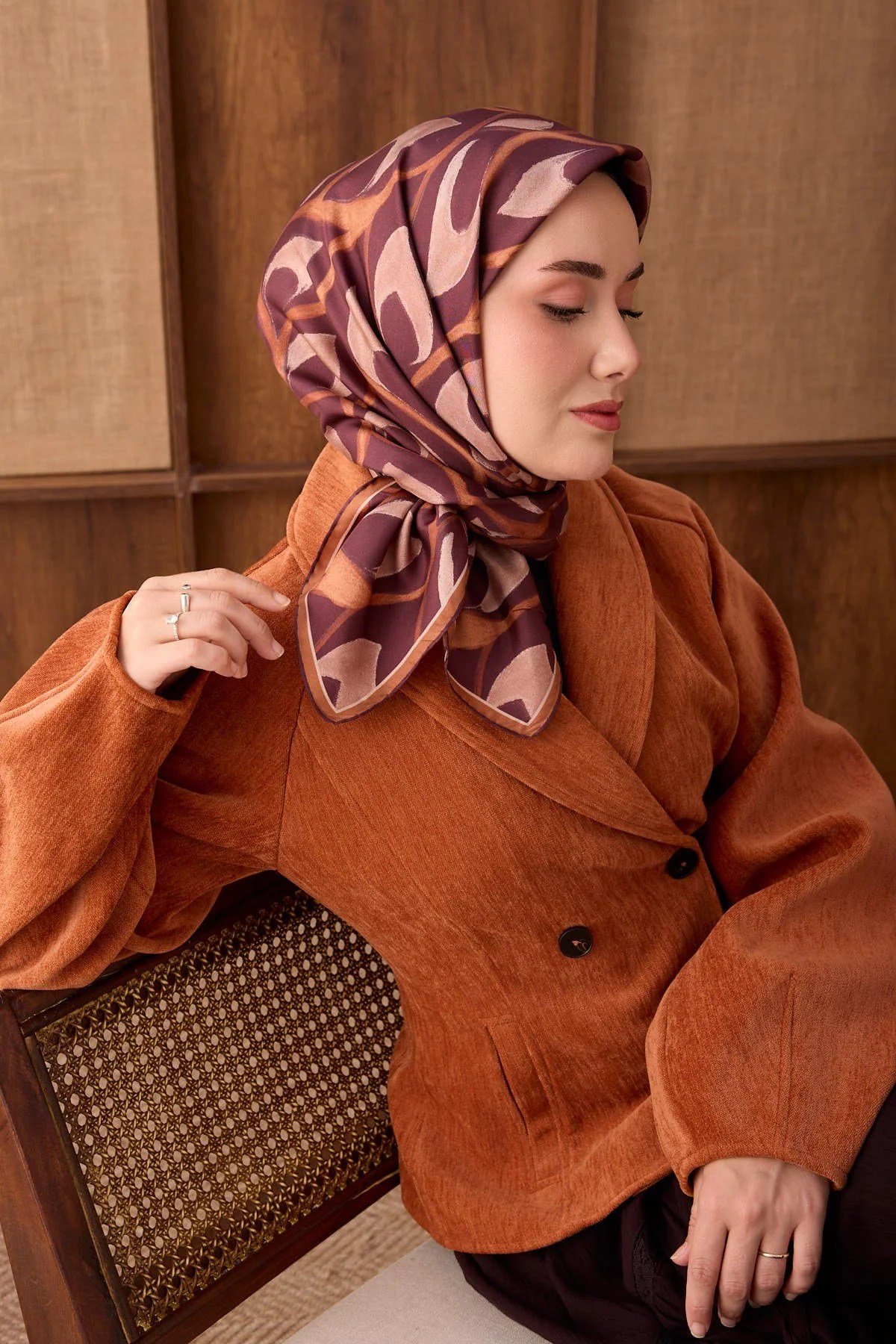 Silk Home Tivil İpek Eşarp Mürdüm 35