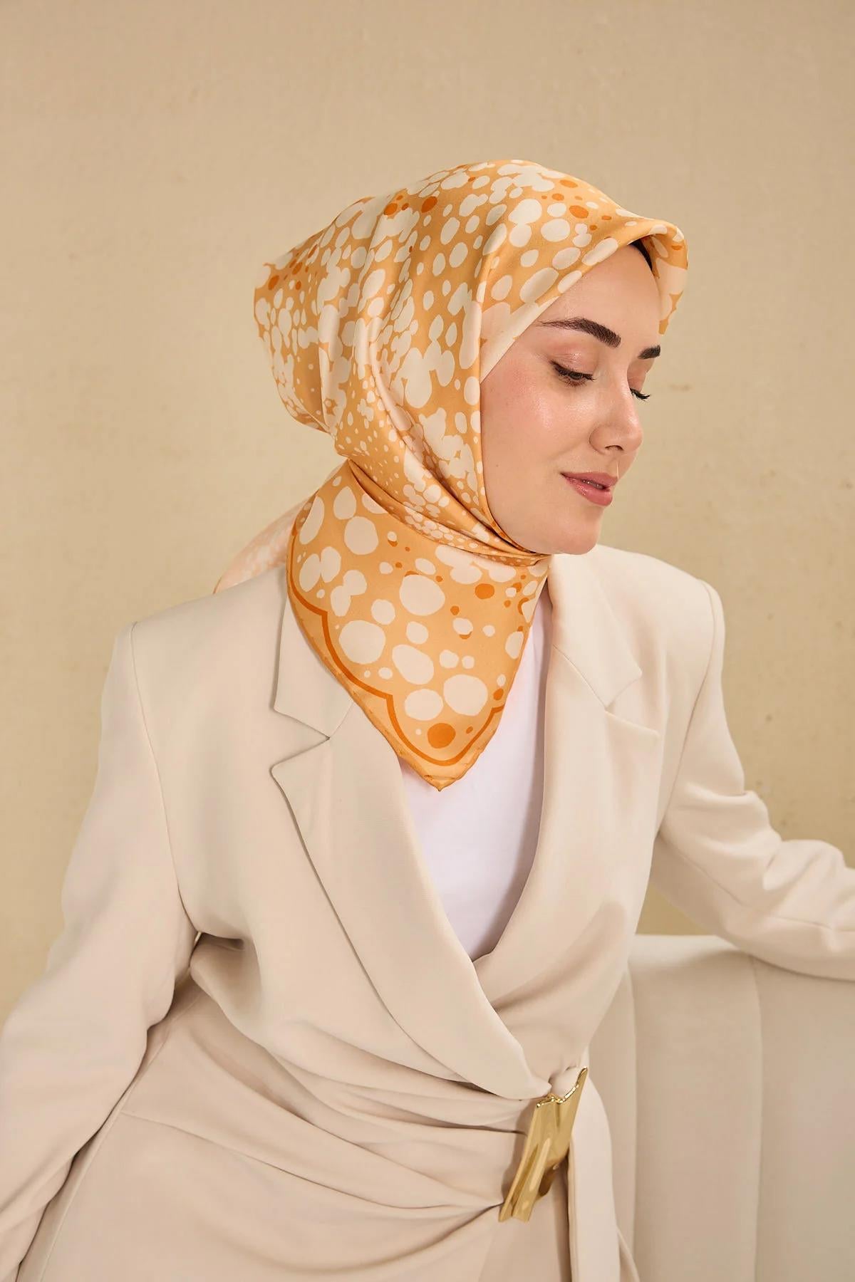 Silk Home Tivil İpek Eşarp Sarı 14