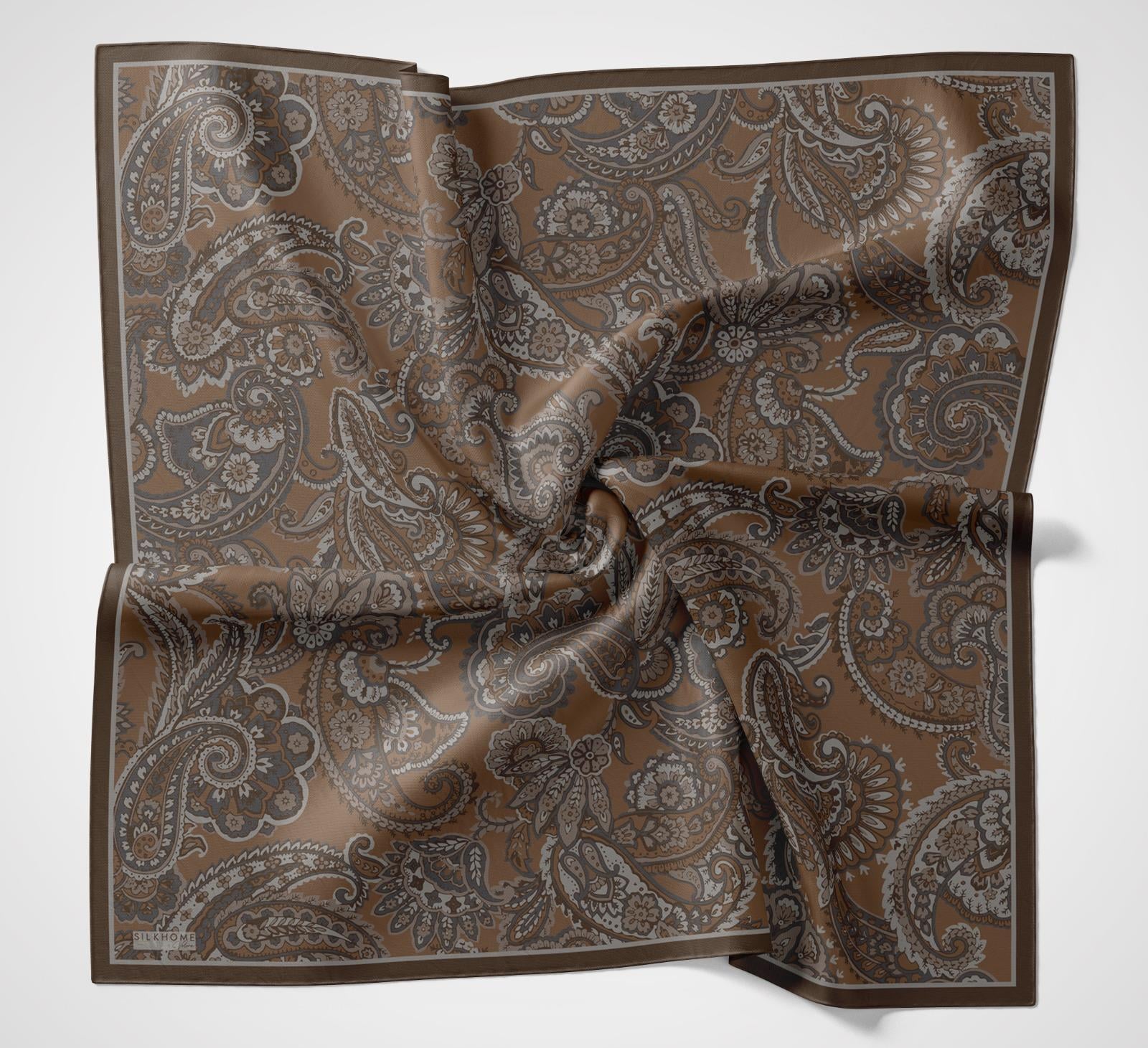 Silk Home Velora Eşarp Antrasit-Kahverengi