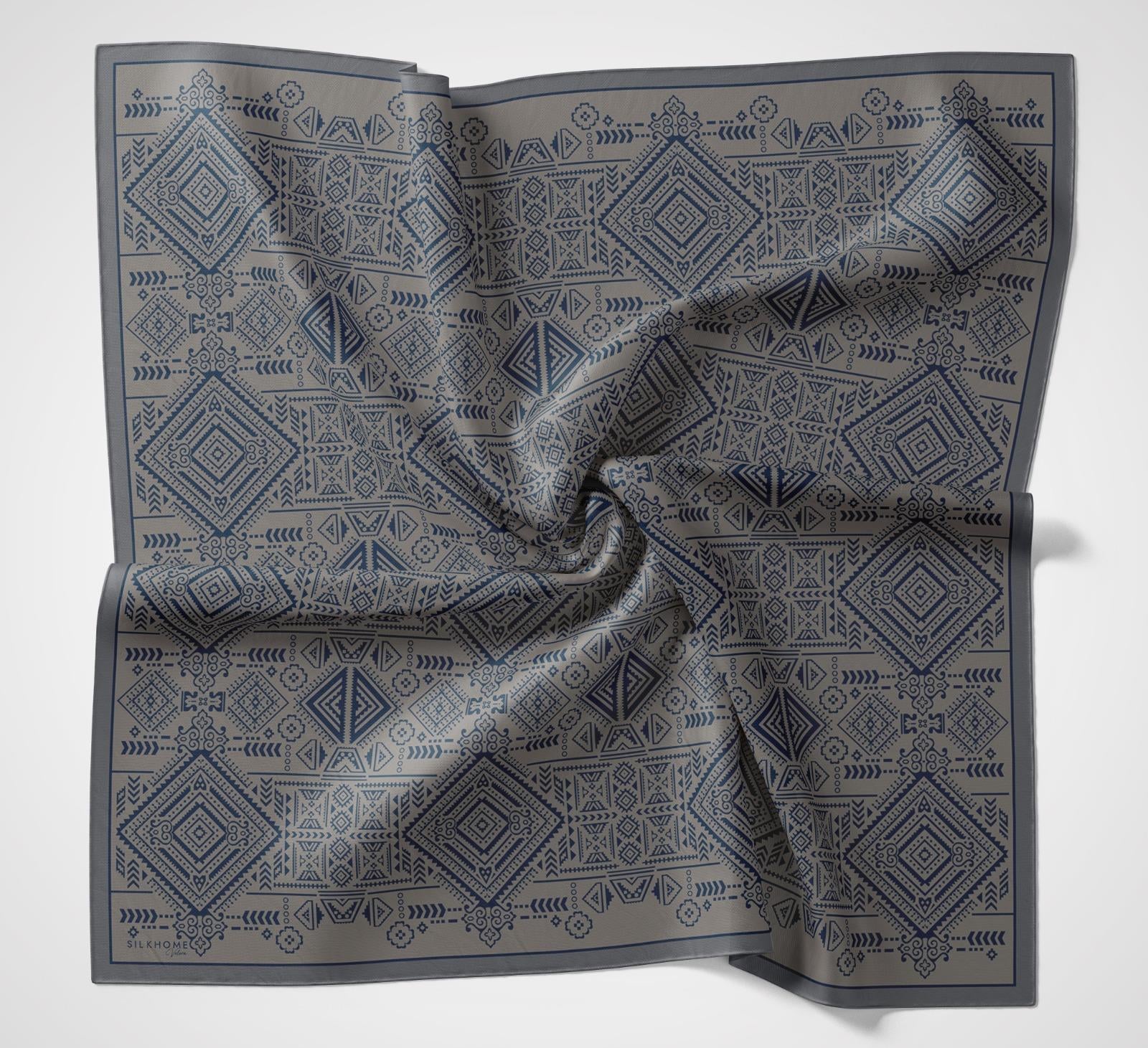 Silk Home Velora Eşarp Antrasit-Lacivert