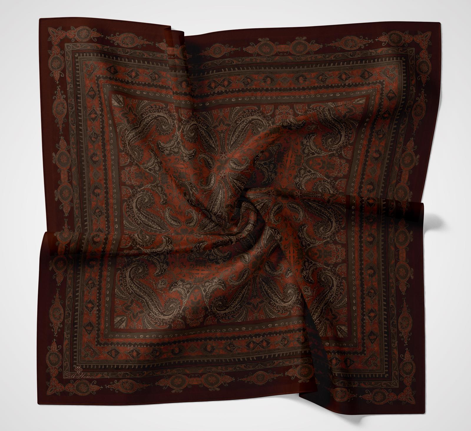Silk Home Velora Eşarp Koyu Bordo-Kahverengi