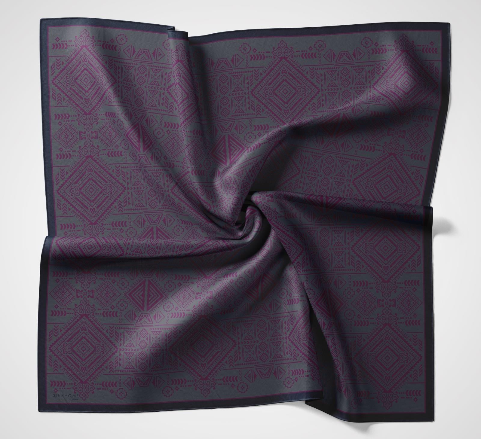Silk Home Velora Eşarp Lacivert-Mürdüm