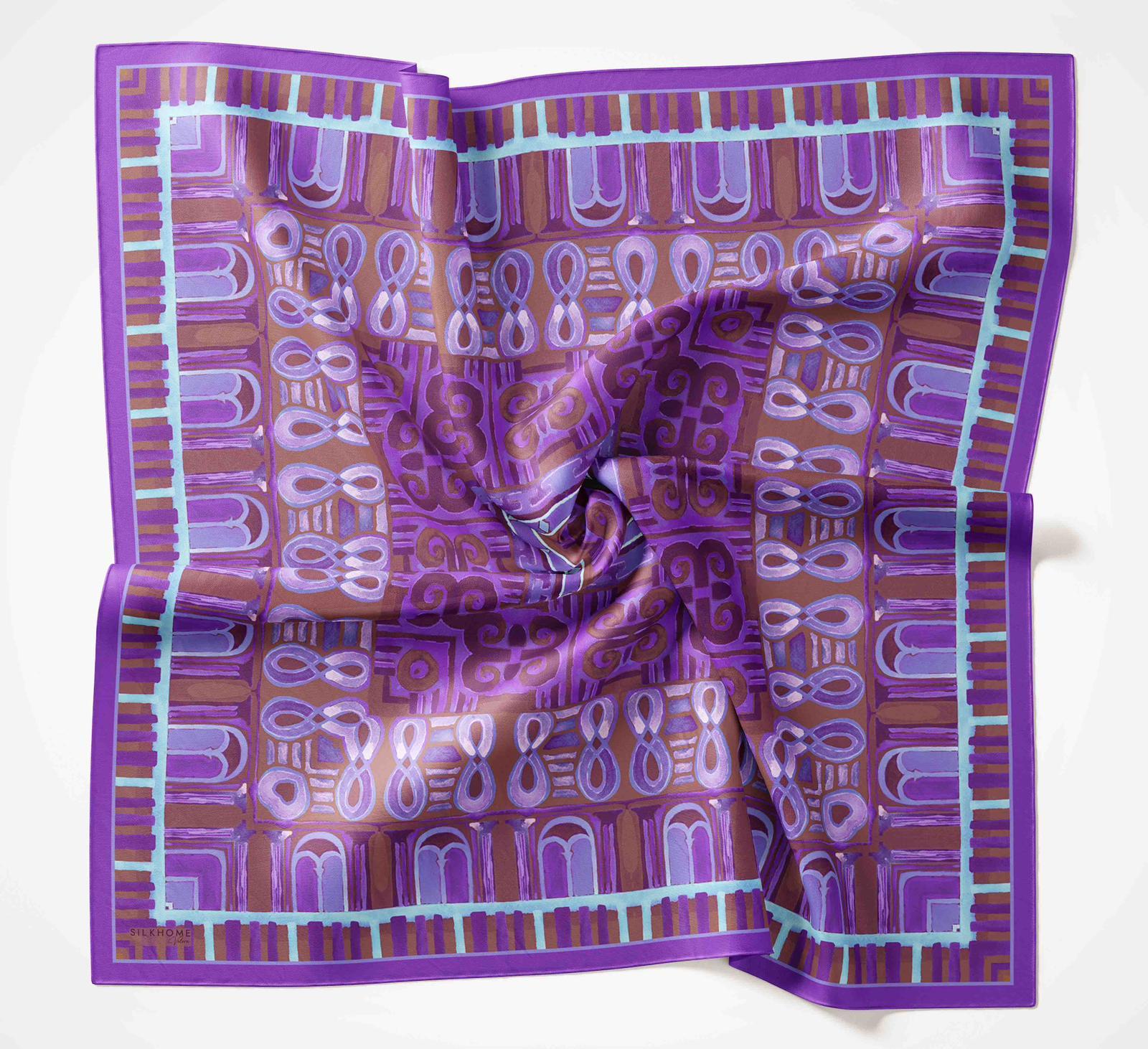Silk Home Velora Eşarp Mor-Turkuaz