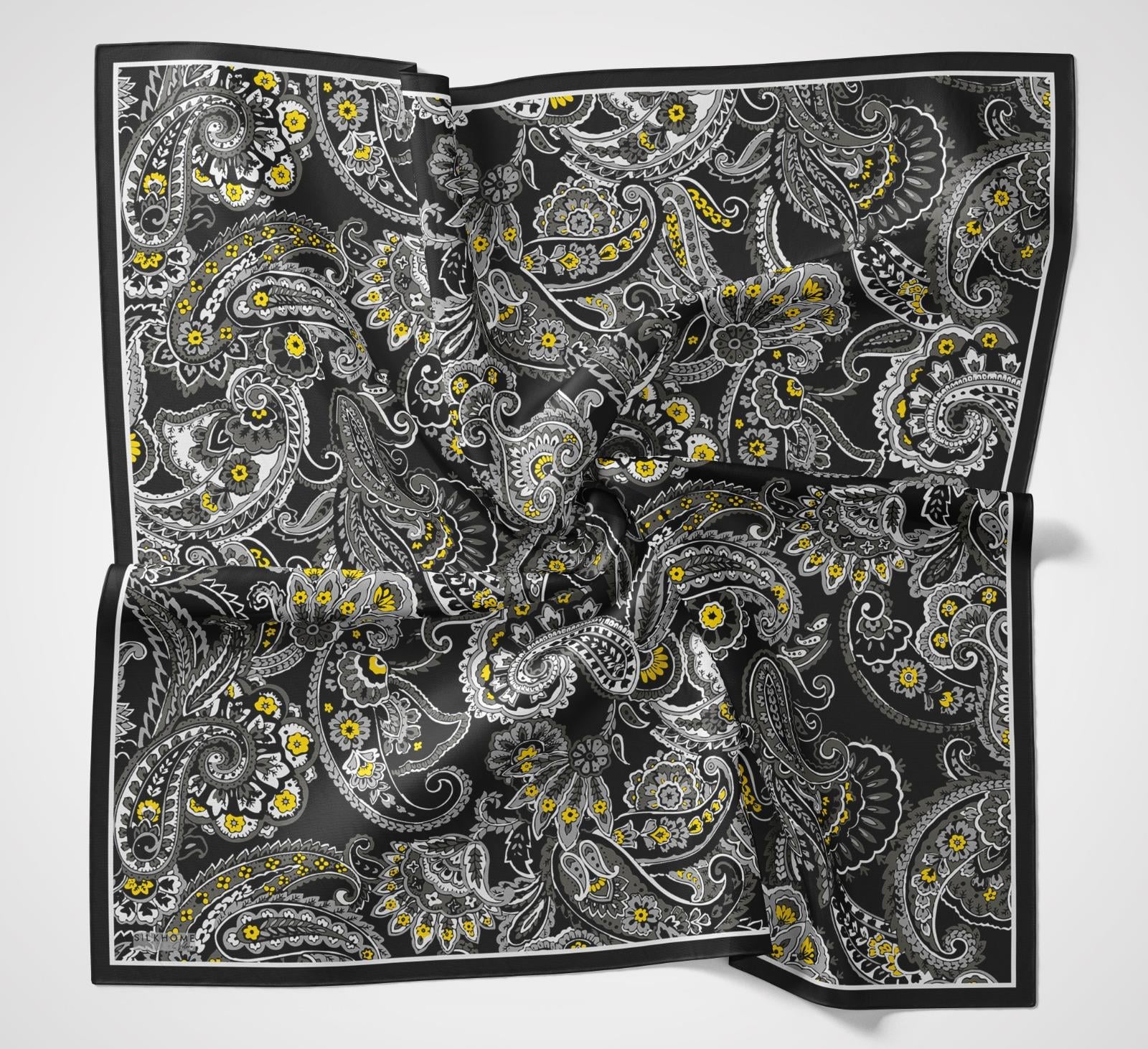 Silk Home Velora Eşarp Siyah-Sarı-Gri
