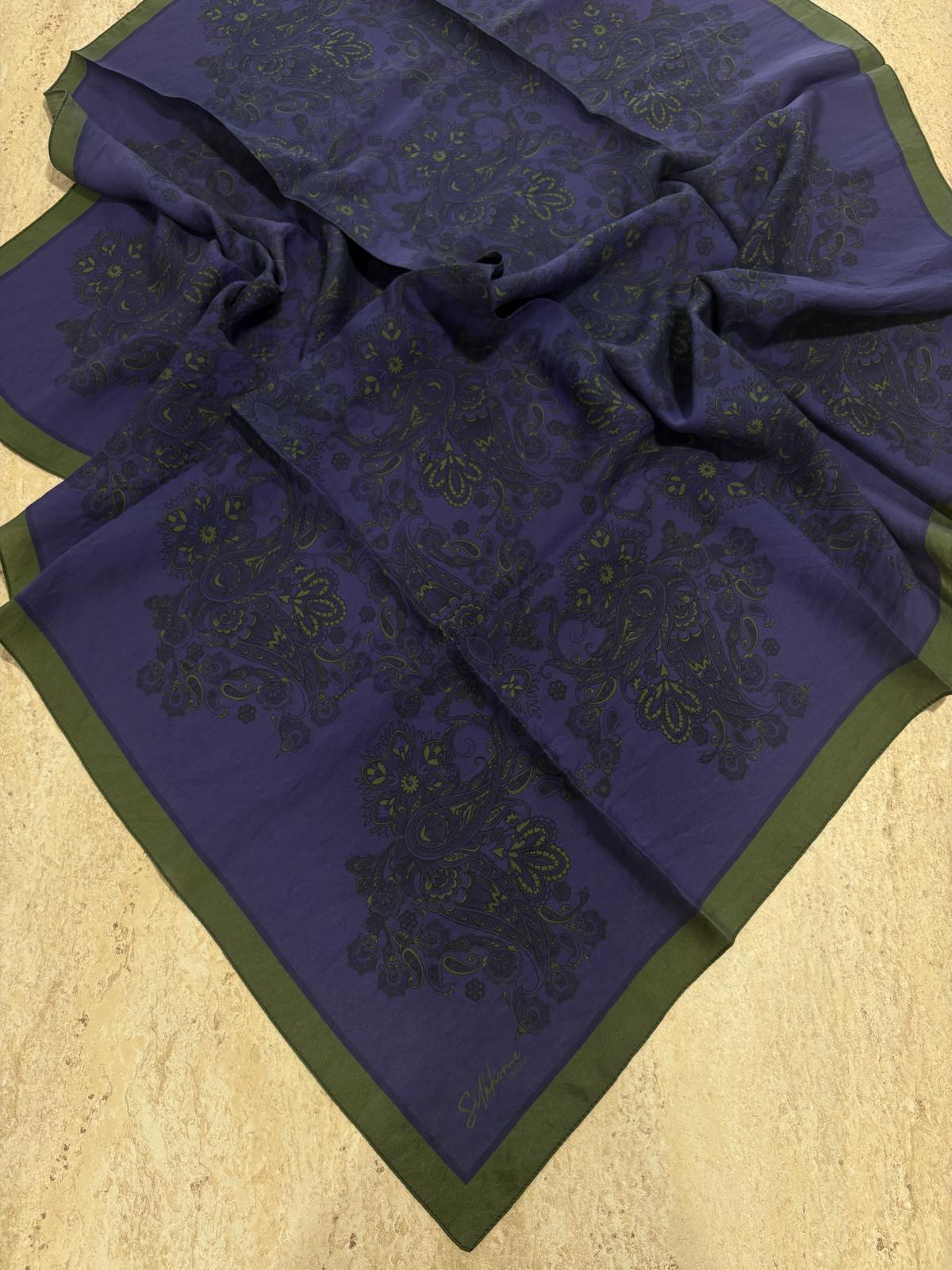 Silk Home Velora Eşarp Yeşil-Mor