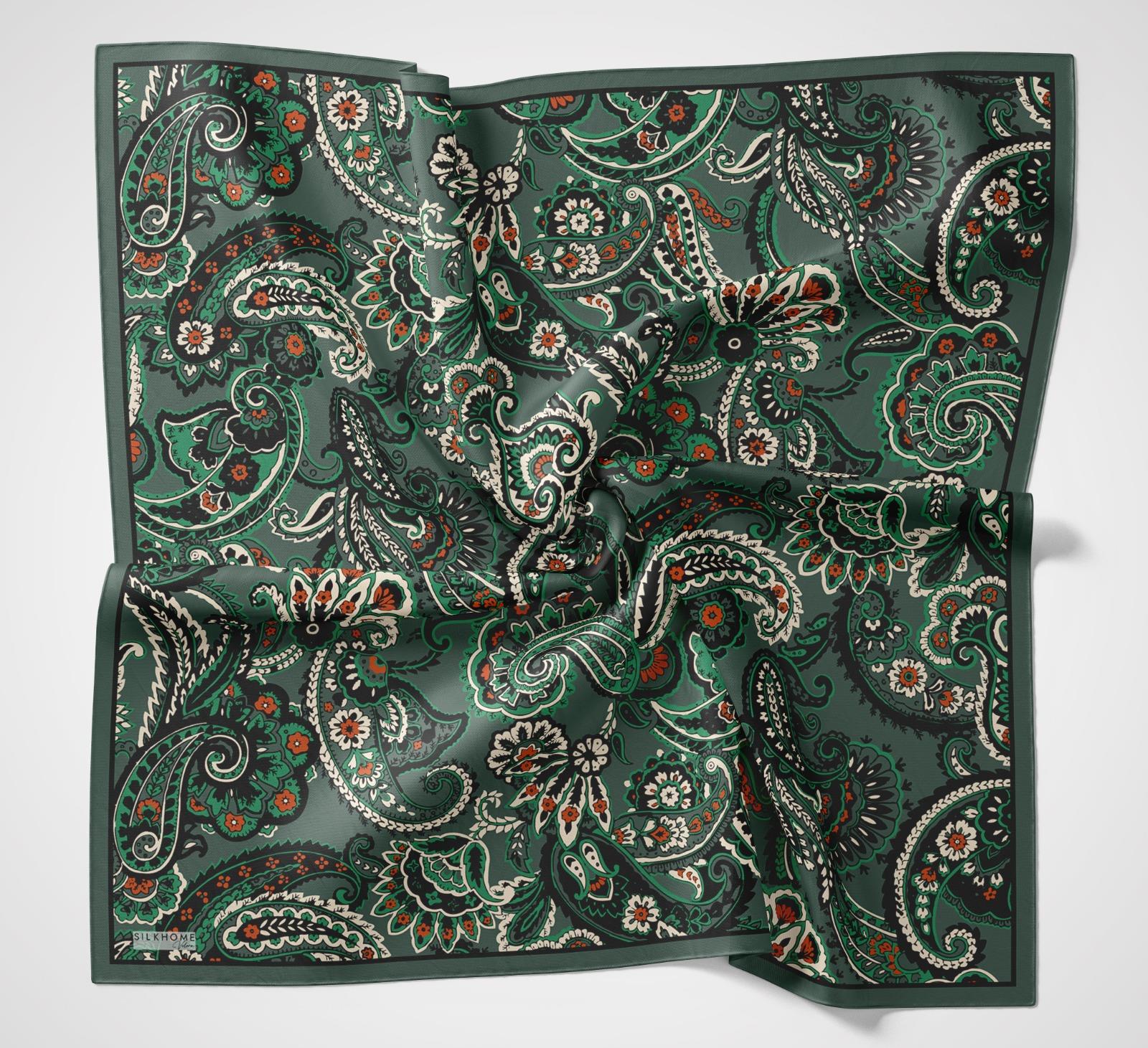 Silk Home Velora Eşarp Yeşil-Siyah