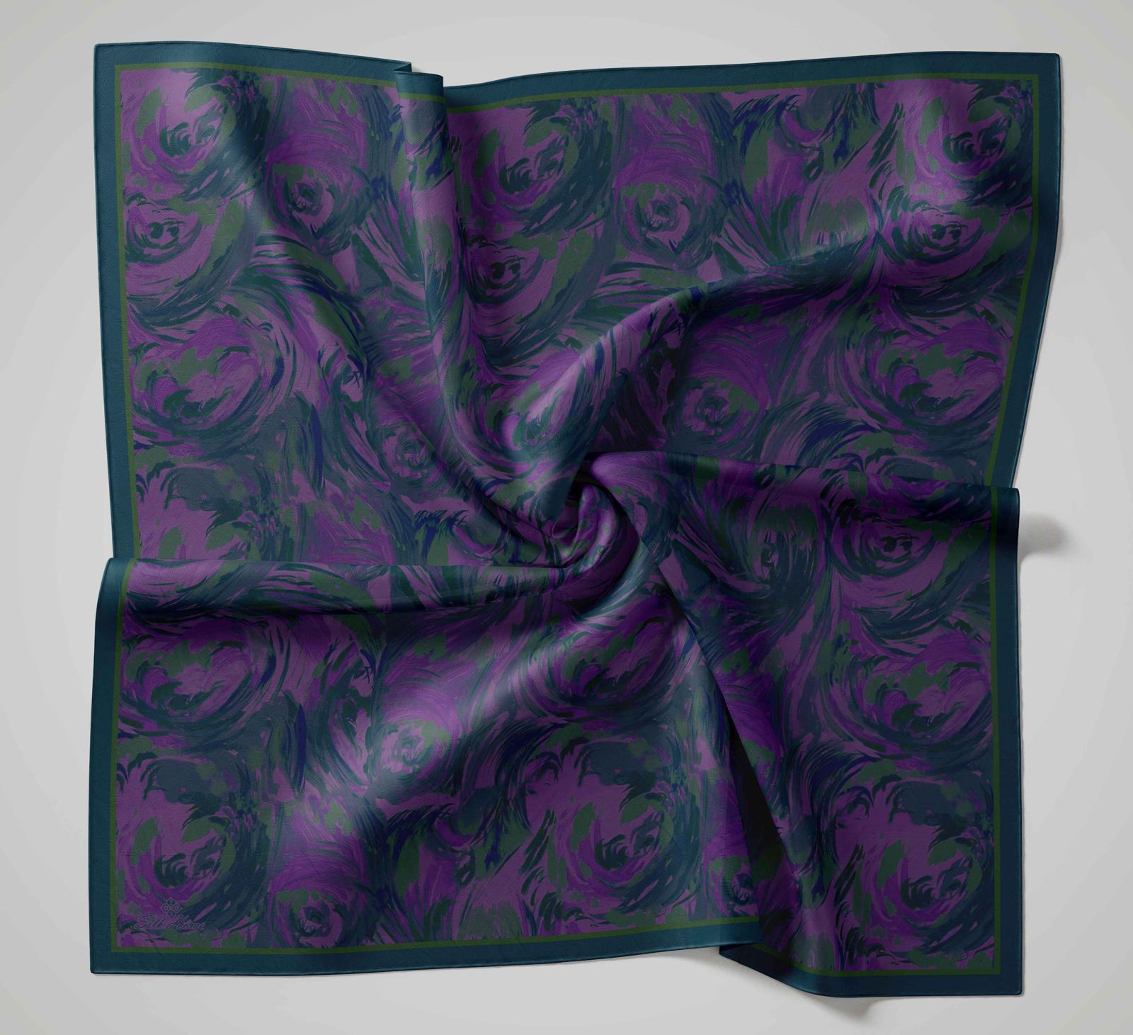 Silk Home Volera Eşarp Lacivert-Fuşya-Yeşil