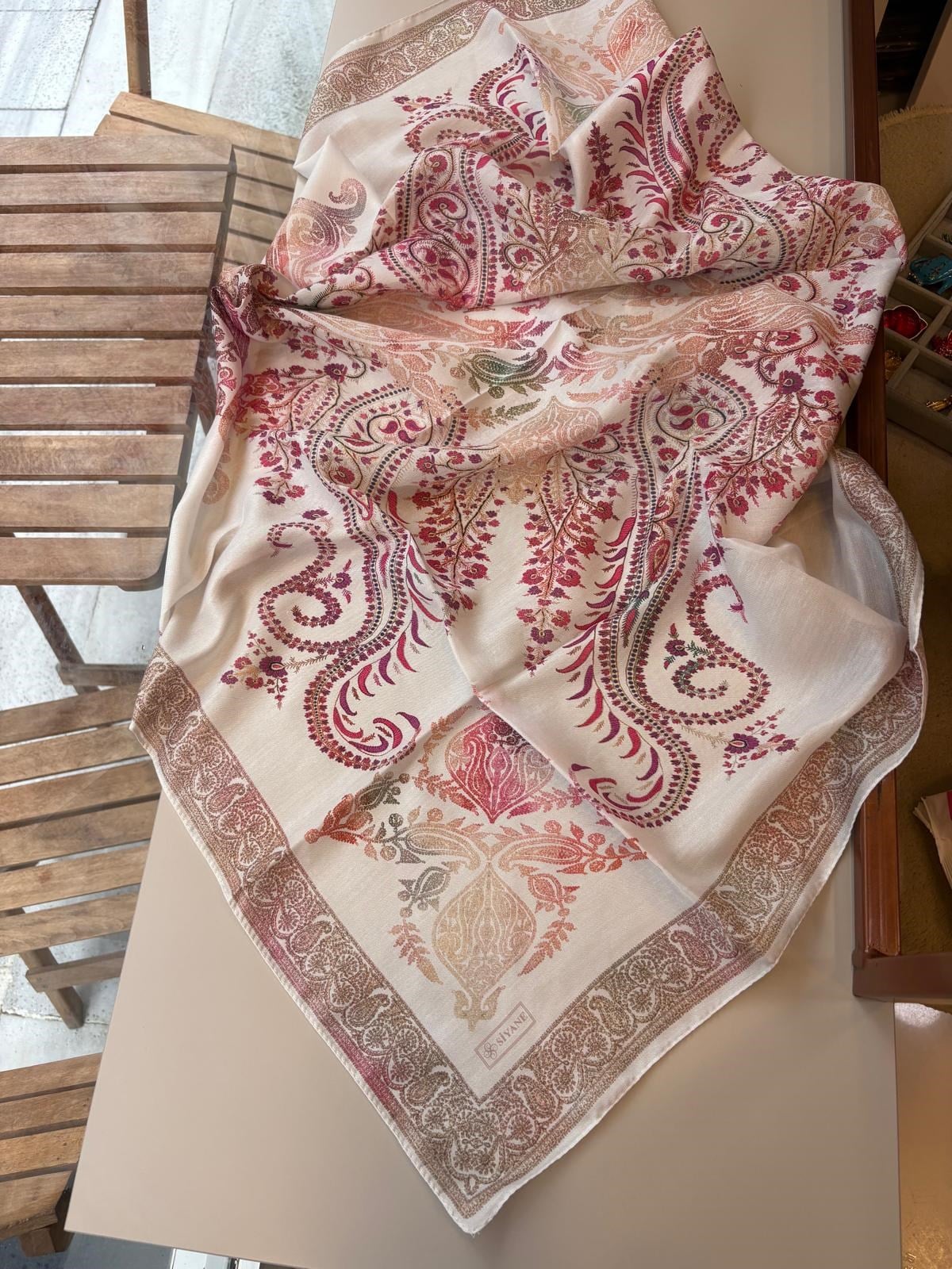 Siyane Pamuk Eşarp Krem