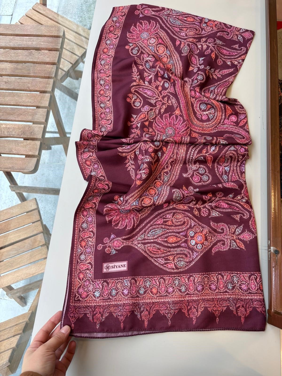 Siyane Pamuk Şal Mürdüm