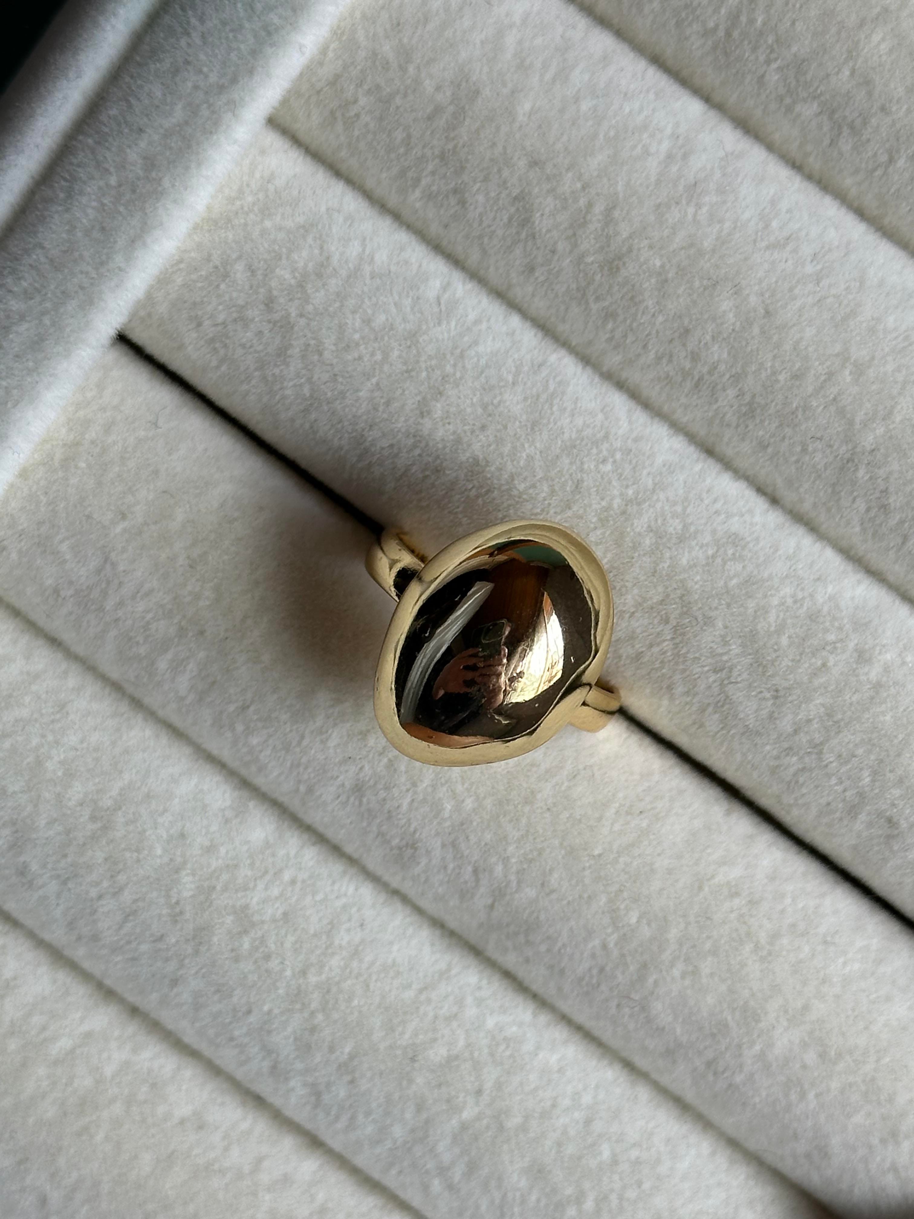 Bohem & Antik Ayarlanabilir Çelik Yüzük Damla Model Gold
