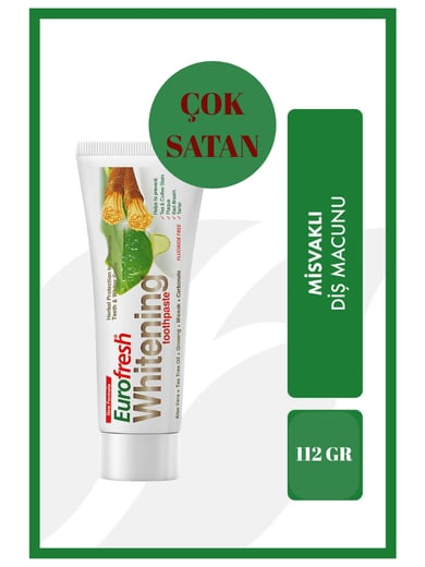 Eurofresh Aloe Veralı Misvaklı Beyazlatıcı Diş Macunu