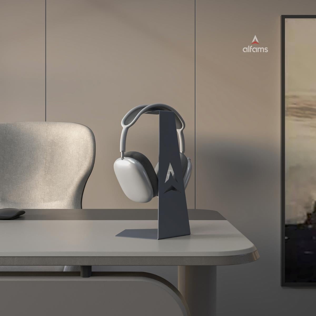 Alfams Metal Gaming Kulaklık Standı - Masaüstü Kulaklık Tutucu ve Sergileyici