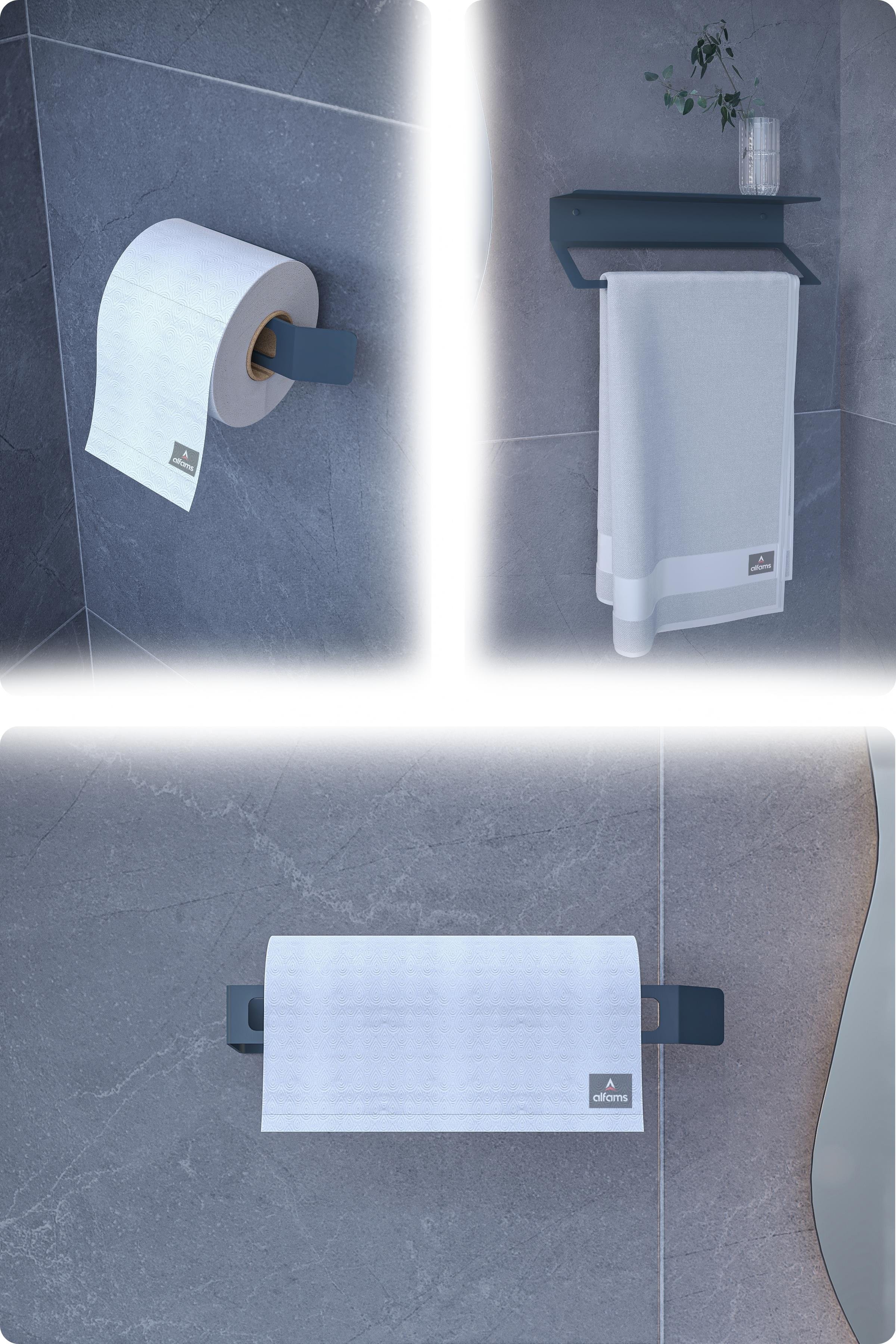 Metal 3'lü Set – Tuvalet Kağıtlık, Havlu Askısı ve Kağıt Havluluk | Modern Banyo ve Mutfak Düzenleyici