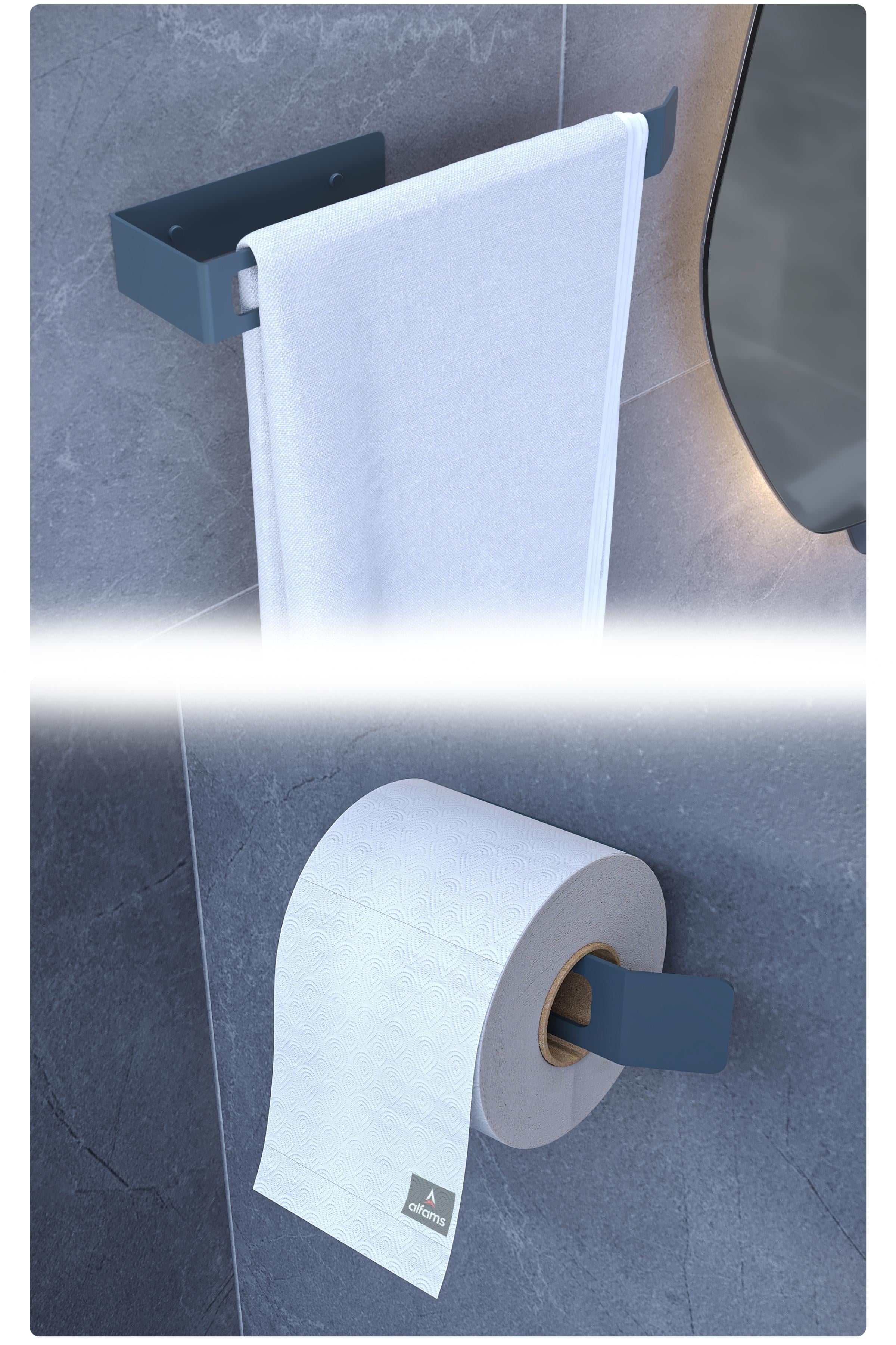 Metal İkili Set – Tuvalet Kağıtlık ve Havlu Askısı | Modern Banyo ve Mutfak Düzenleyici