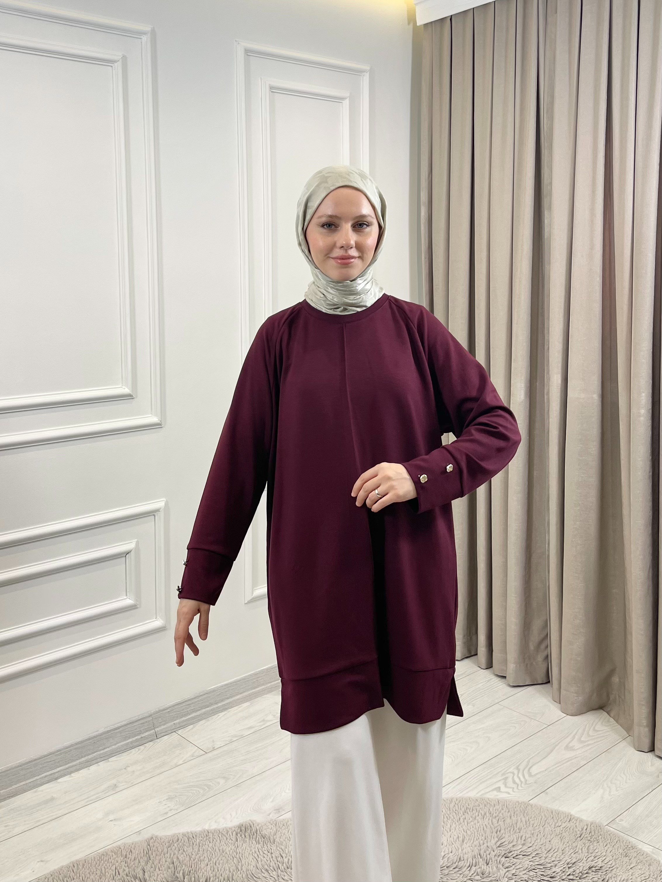 ÇIMALI TUNİK BORDO