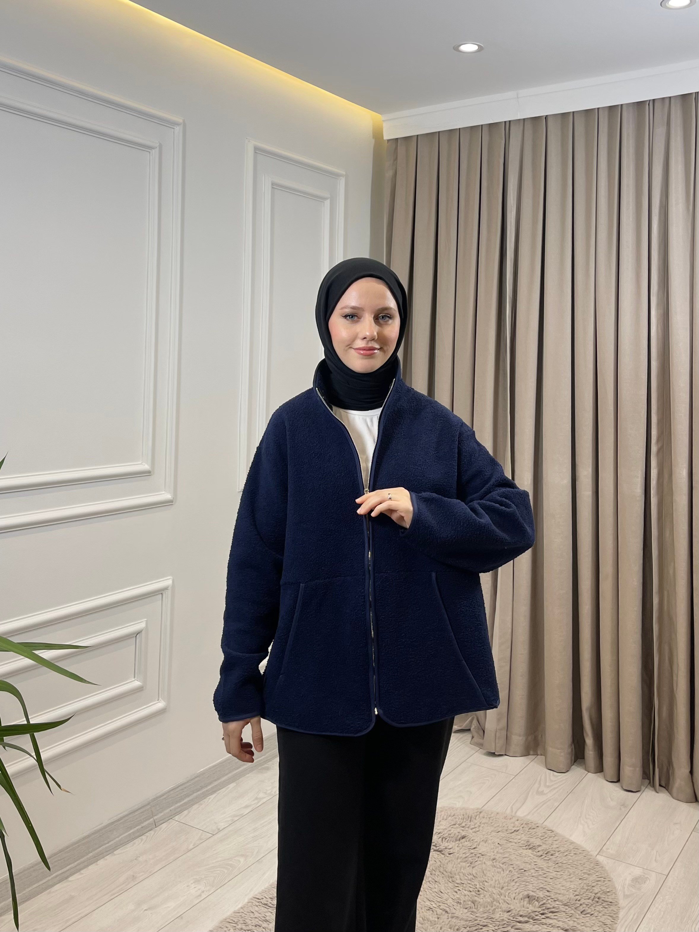 FERMUARLI POLAR LACİVERT