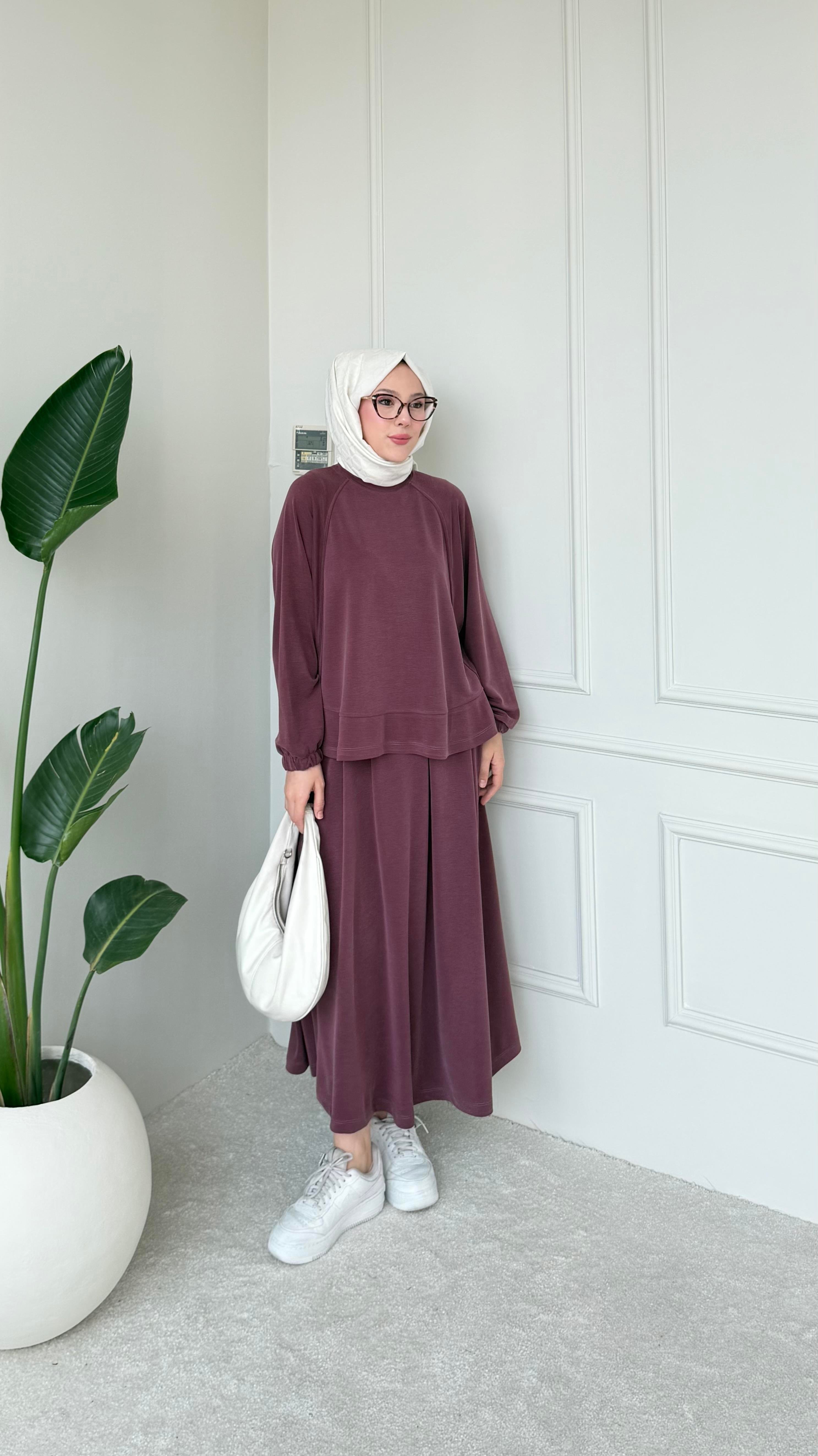 FLOW BASİC ETEKLİ TAKIM BORDO