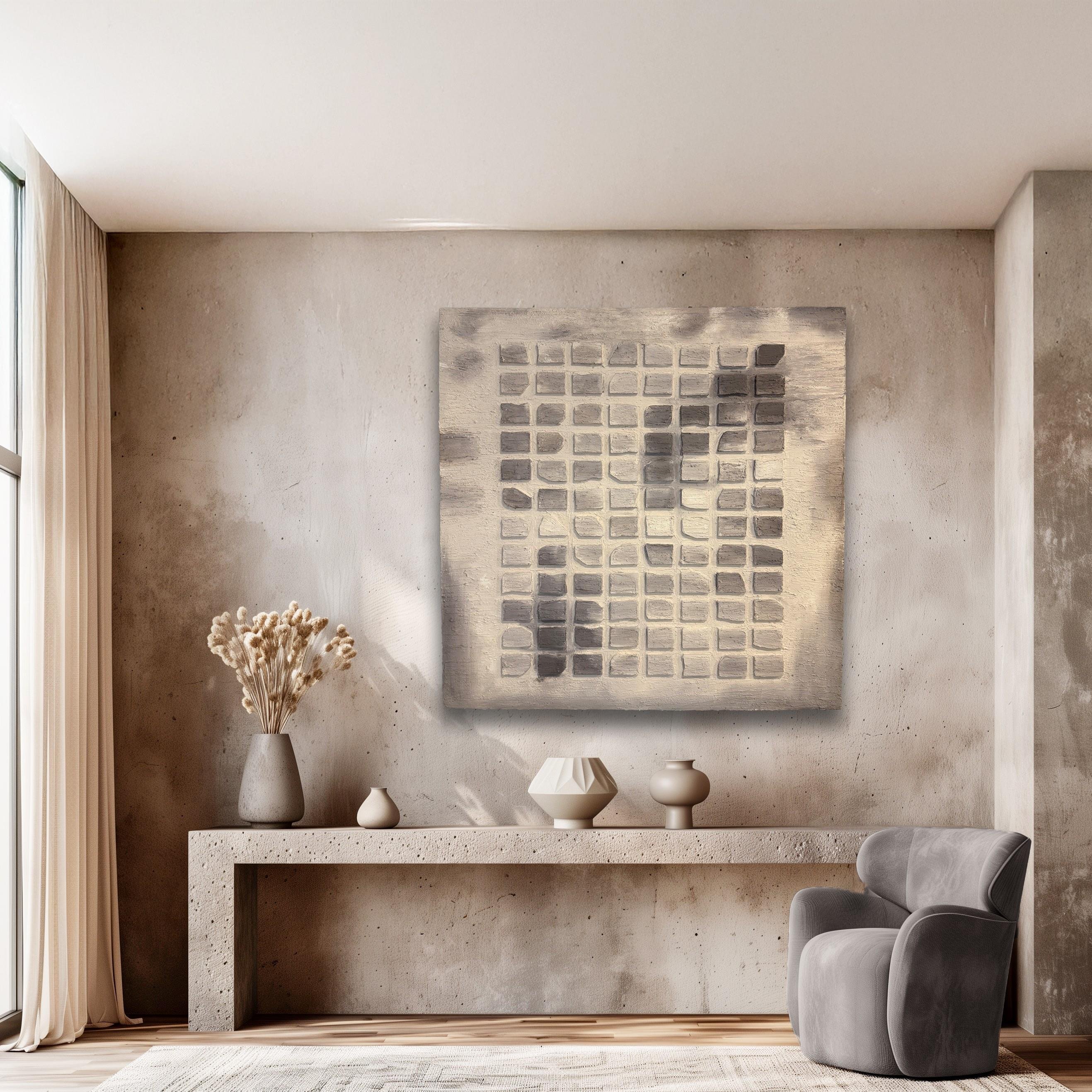 Füme-Bej Kareler Duvar Aksesuarı I KZY-EXC-442