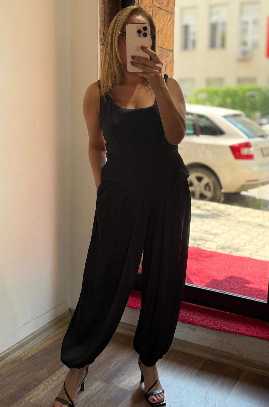 Premium Korse Şalvar Pantolon Saten Takım
