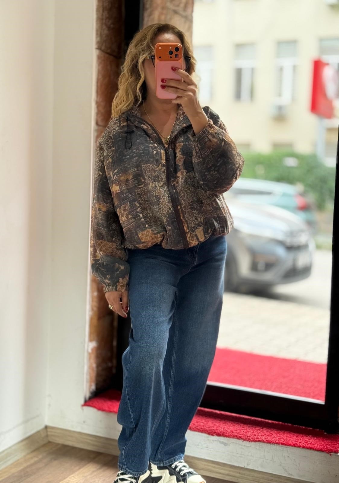 Yüksek Bel Baggy Baloon Jean Pantolon Mavi