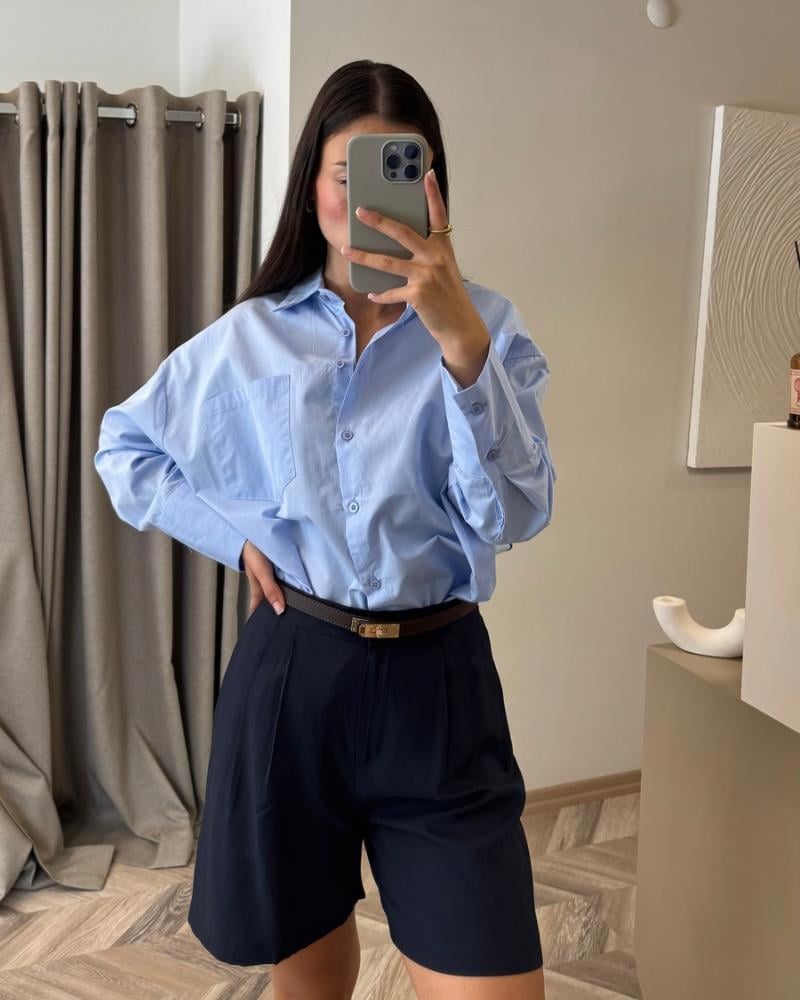 Tüm ÜrünlerHP98Poplin kumaş mavi Gömlek