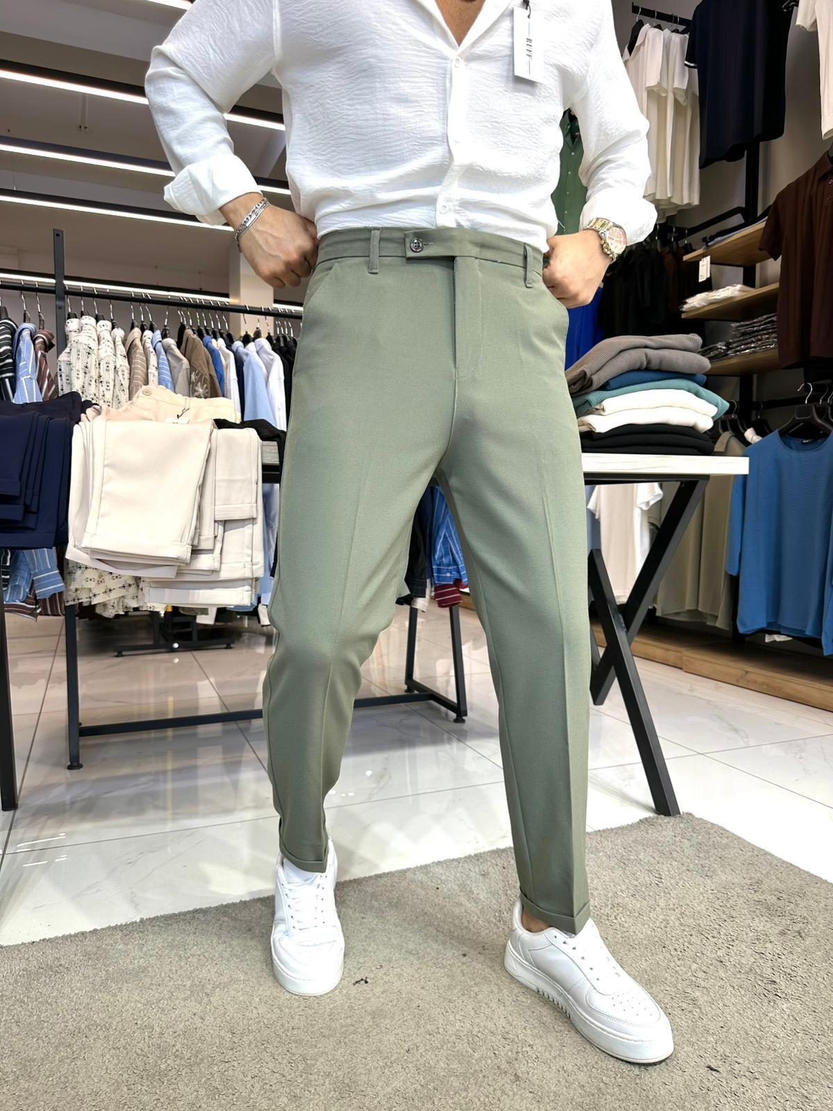 Boyfriend Kumaş Pantolon Haki