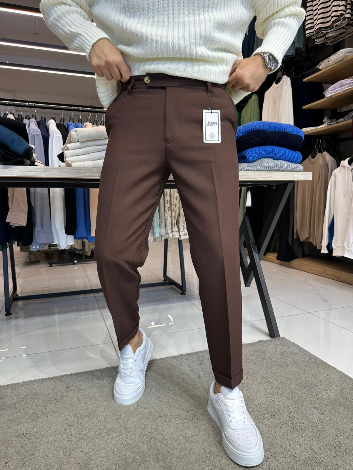 Kışlık Kumaş Pantolon Kahverengi