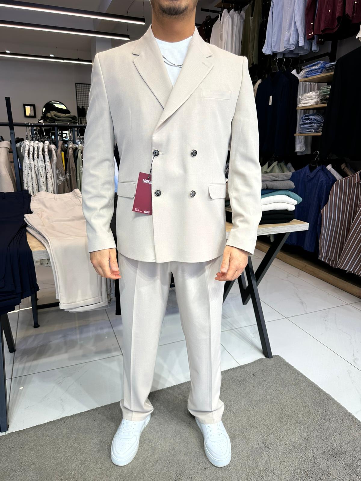 Oversize Takım Elbise Krem