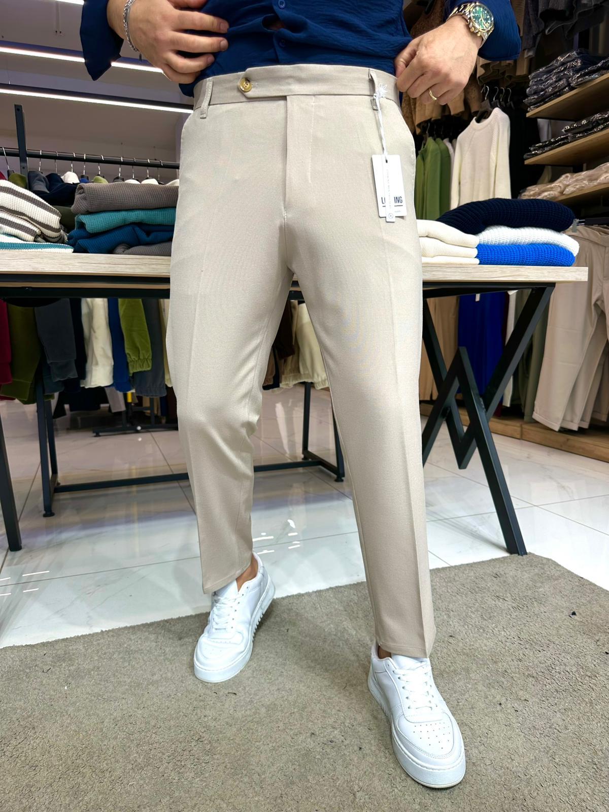 Regular Fit Kumaş Krem