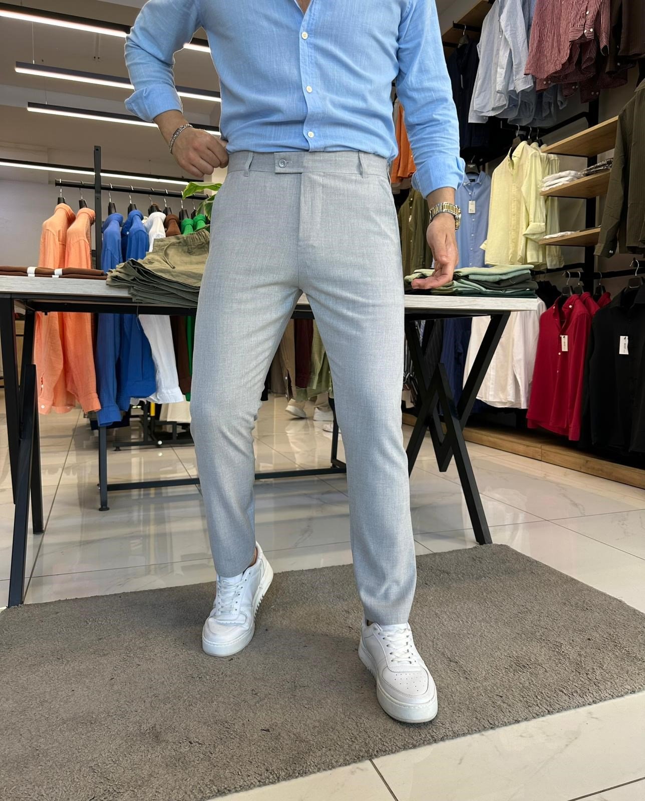 Slimfit Kumaş Pantolon Gri