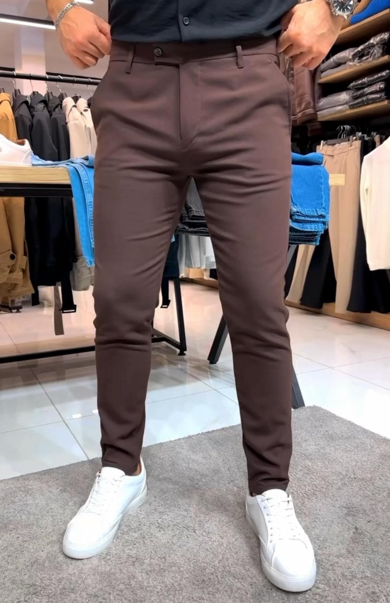 Slimfit Kumaş Pantolon Kahve
