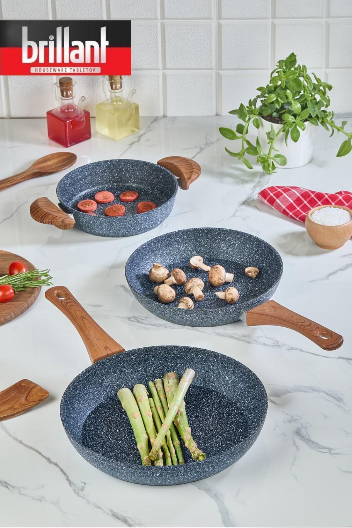 Alpha Bio Granit  3'lü Tava Sahan Set  20cm Sahan-24-28 cm