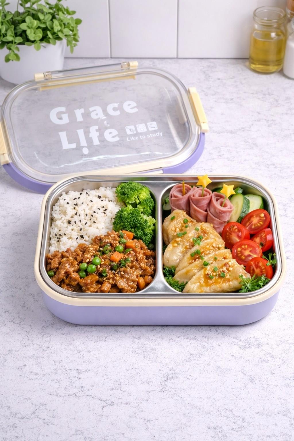 BRİLLANT Grace Life 2 Bölmeli Lunch Box BR-6672 20x13x6,5cm 
