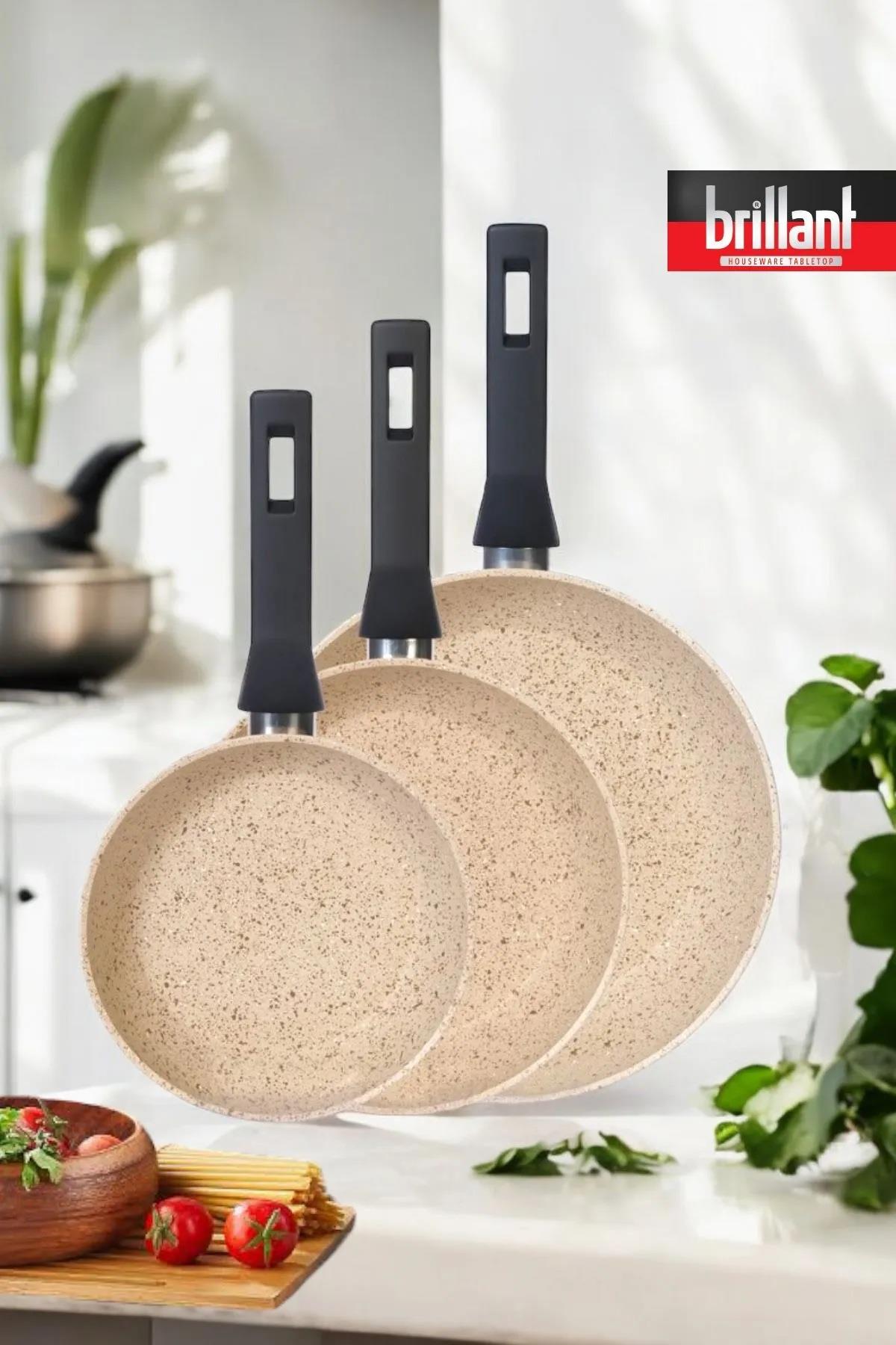 BRİLLANT TAVA SETİ EZM-TV-6294 PETRA 20-24-28cm KREM x4