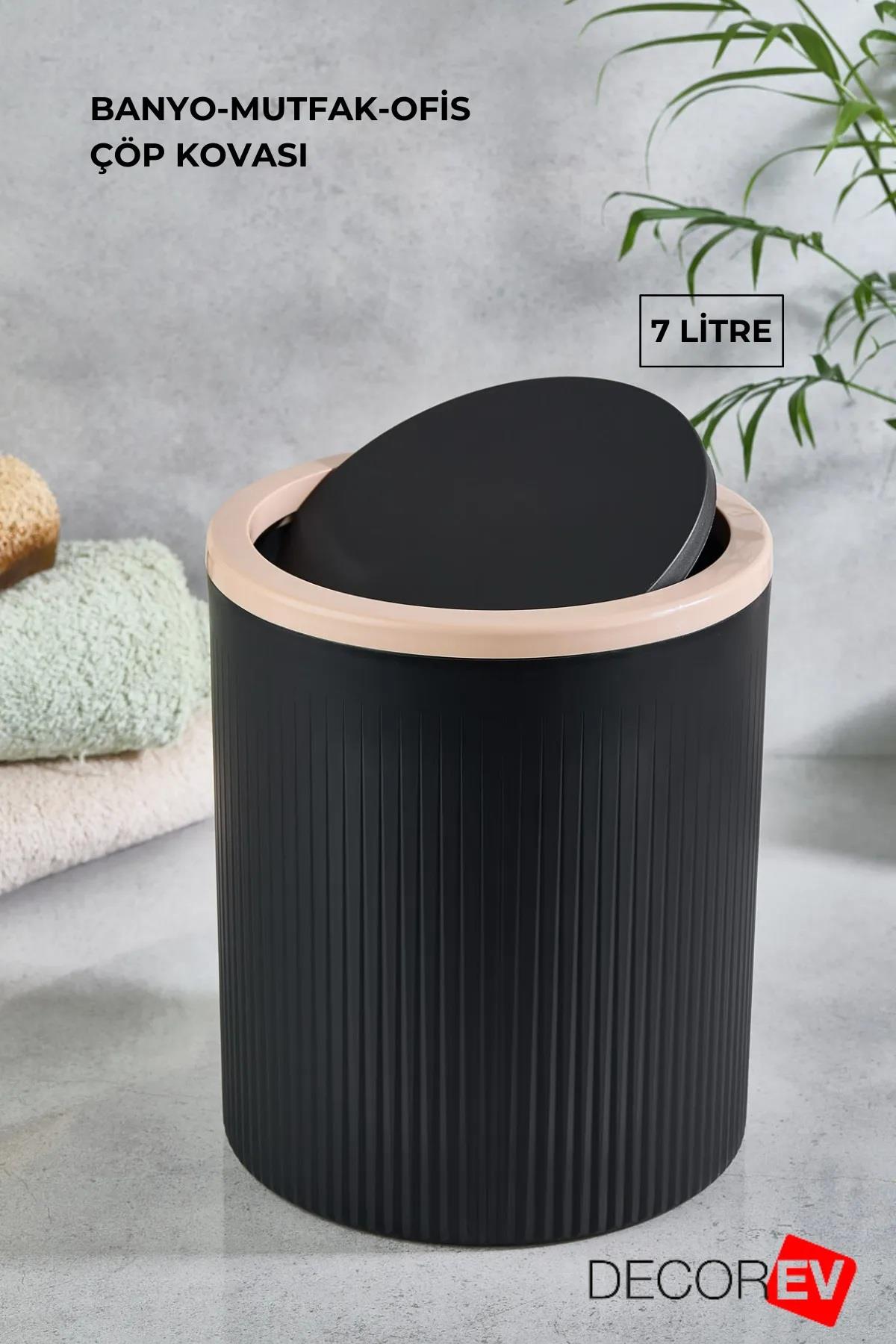 Büyük Çöp Kovası 7 Litre – Ofis, Mutfak ve Banyo İçin Şık ve Kullanışlı Kova 7Lt