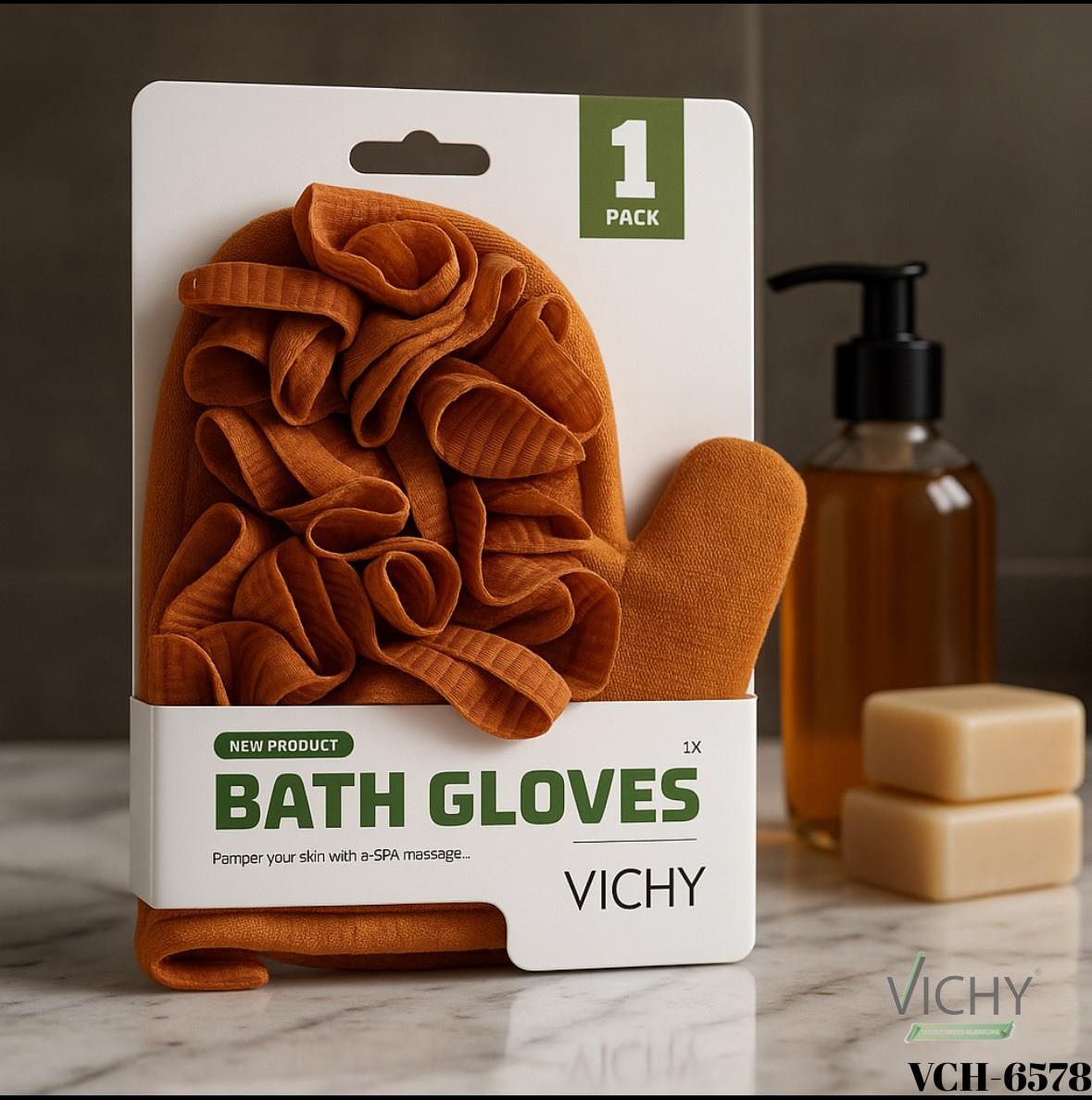 Vichy Banyo Lif Eldiveni – Yoğun Köpük Etkili, Spa Masajı İçin Peeling Eldiveni VCH - 6578