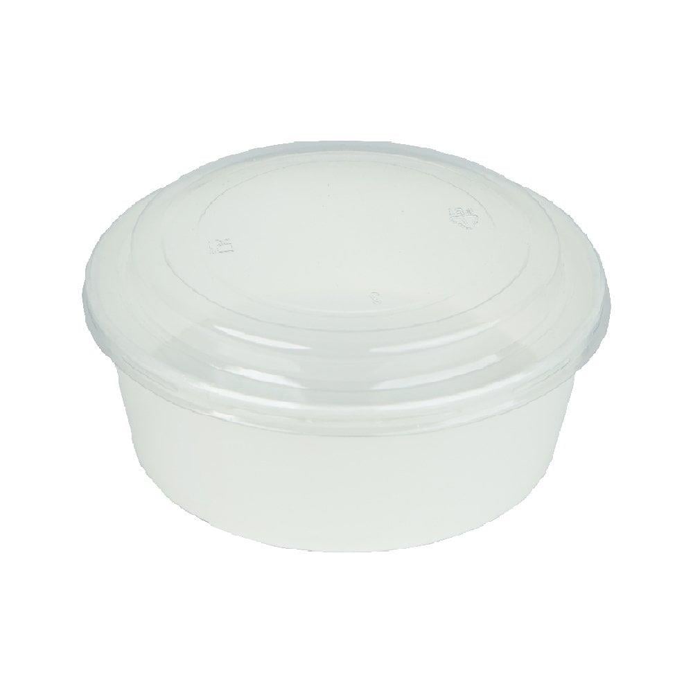 Salata Kabı Karton 1100 gr (38 oz)  BEYAZ Kap+Kapak 50 Adetli
