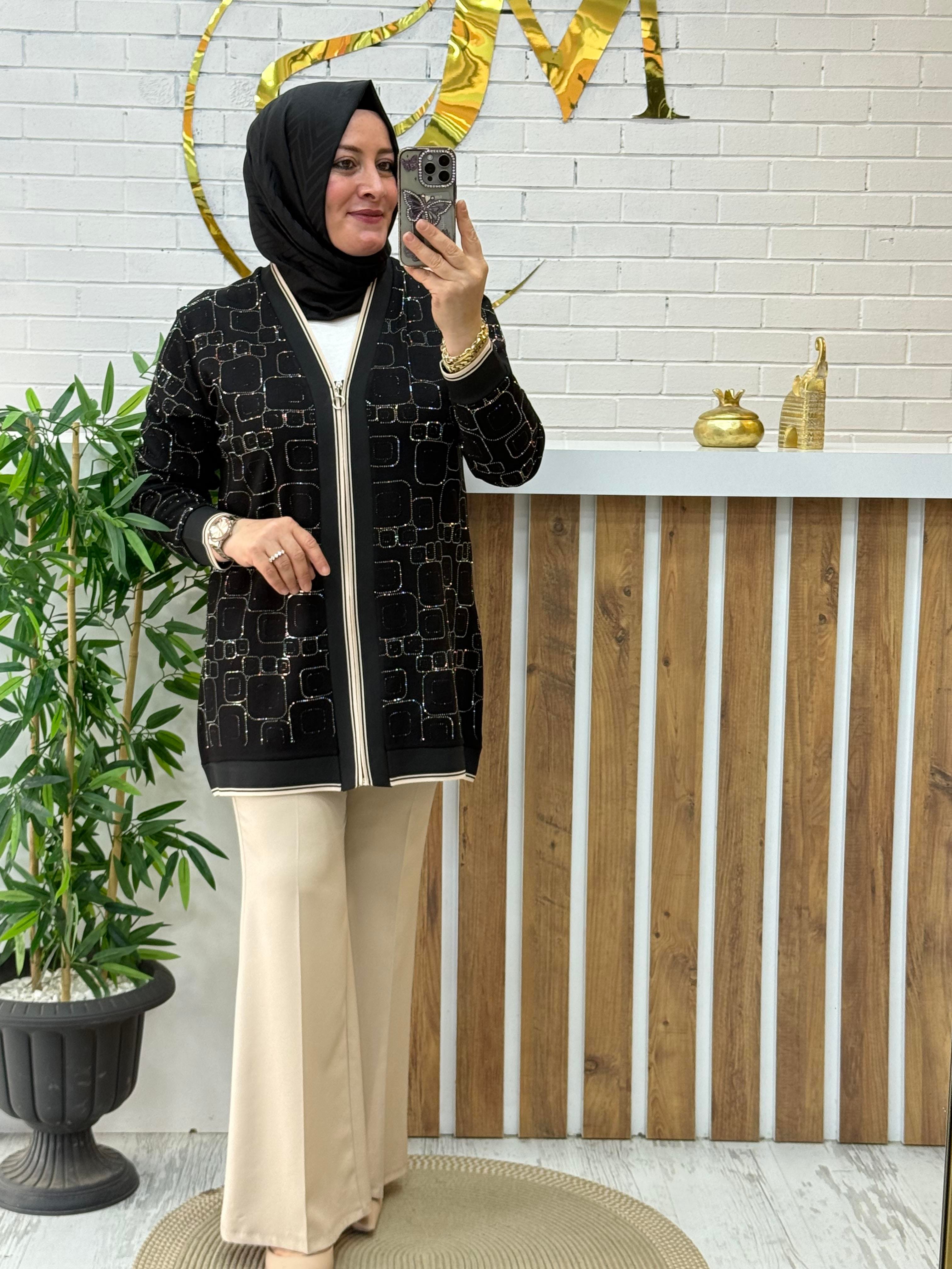 IŞILTILI ÇELİK ÖRME CEKET