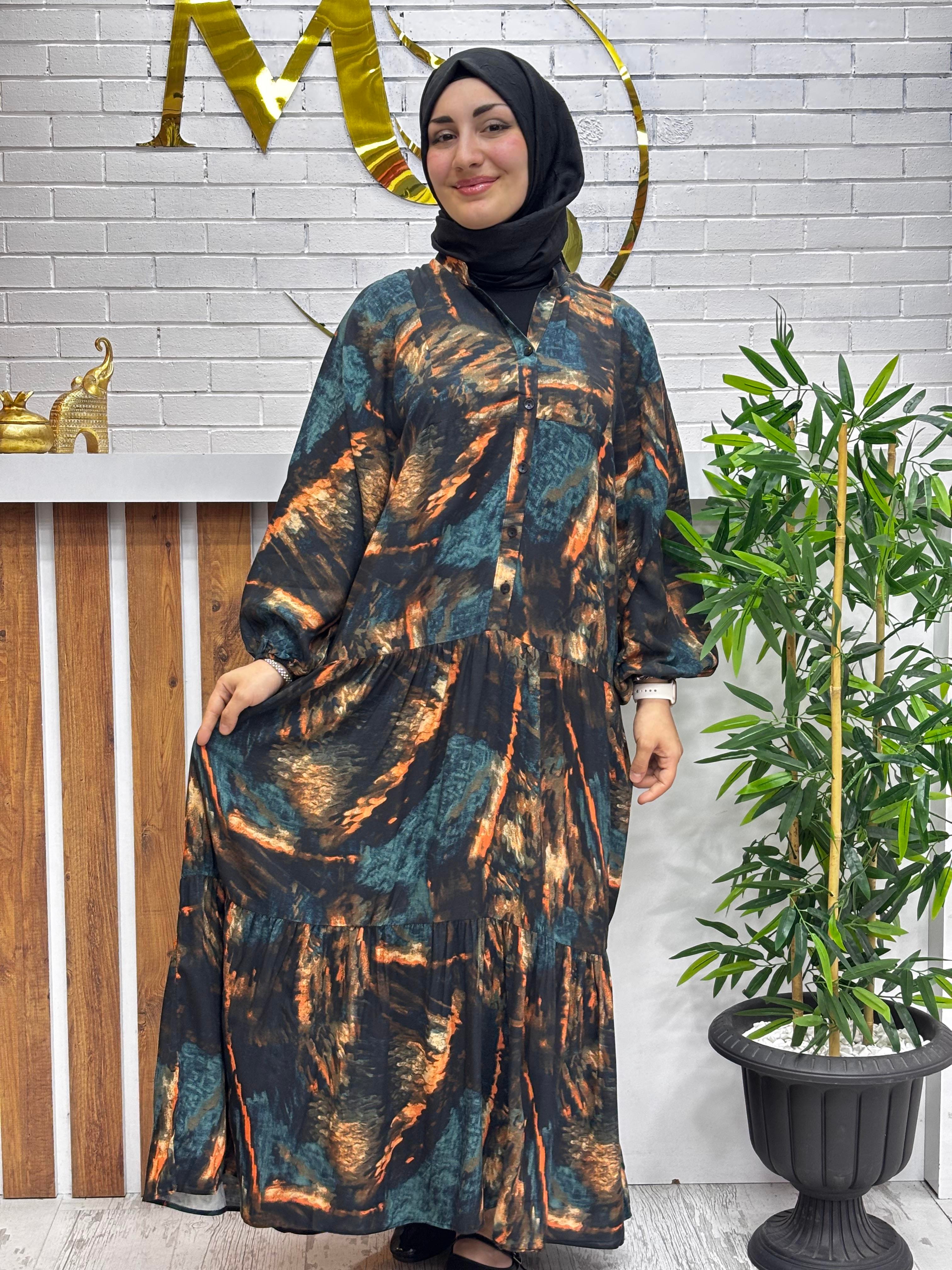 Zara model Pamuklu viskon elbise