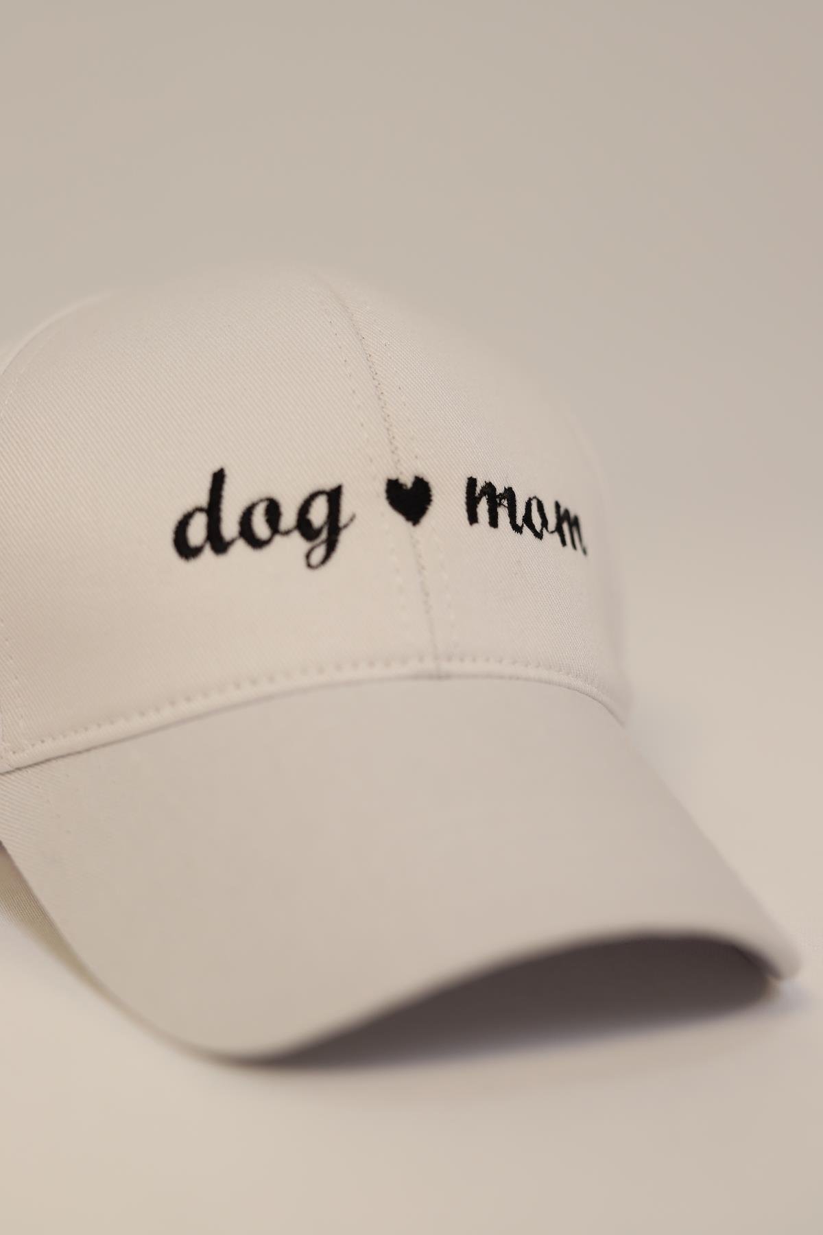Dog Mom Şapka Beyaz