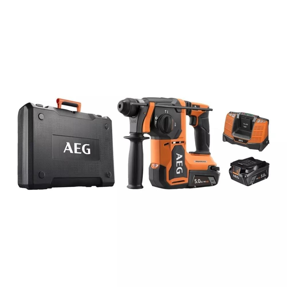 AEG BBH 18BL2-502C Şarjlı Kırıcı Delici Matkap Kömürsüz SDS Plus 18V 5 Ah