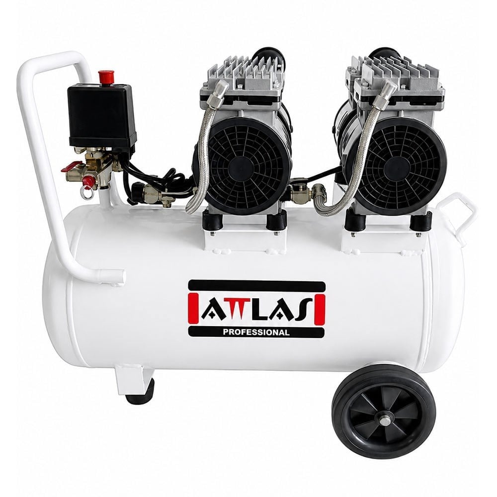 ATTLAS SC 1550-2 J Sessiz Monofaze Hava Kompresörü Çift Motorlu 50 LT 1.5 HP