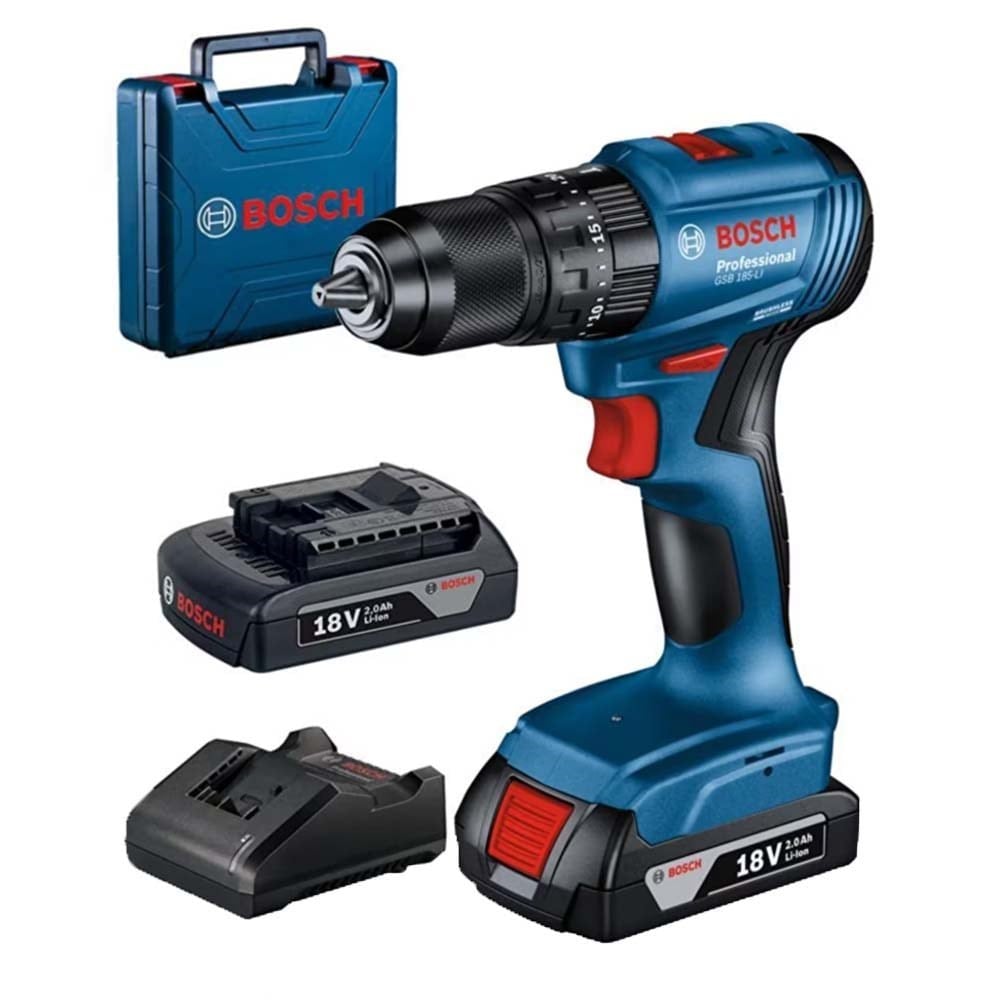 BOSCH GSB 185-LI Akülü Darbeli Vidalama Çift Akülü 18V 2 Ah