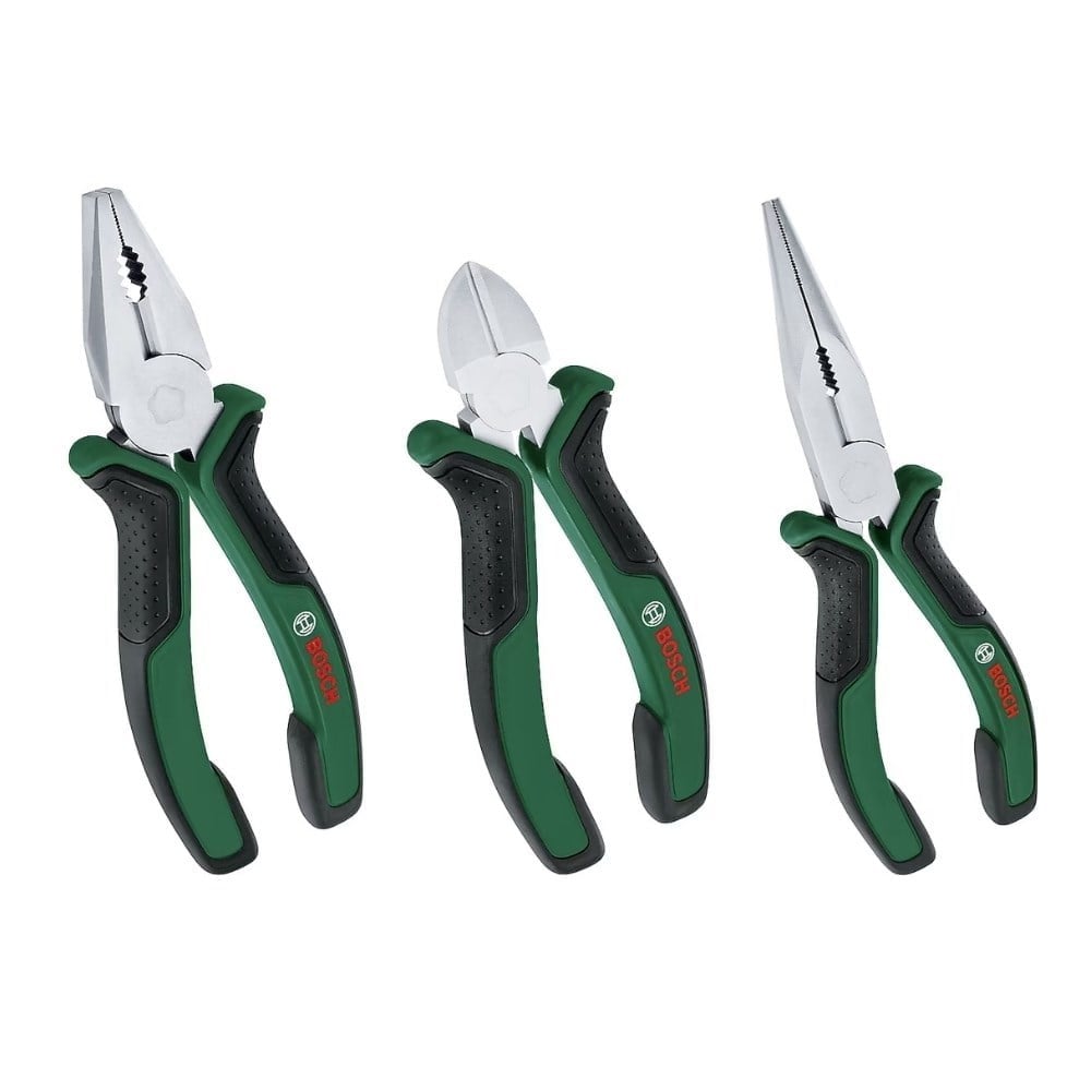 BOSCH Pense Seti - Yan Keski, Kombine Pense, Kargaburun 3 Parça