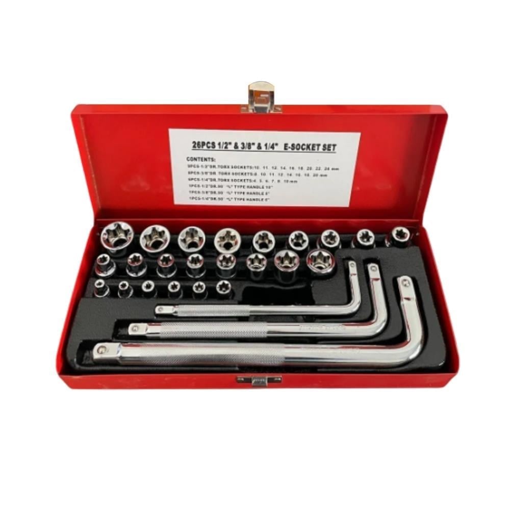 CHROME VANADIUM E Socket Set 26 Parça