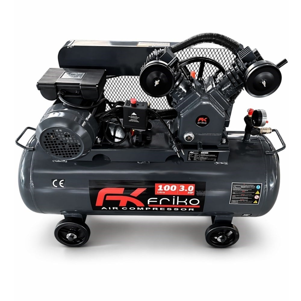 FRIKO 100 LT Çift Piston Hava Kompresörü 8 Bar 220V