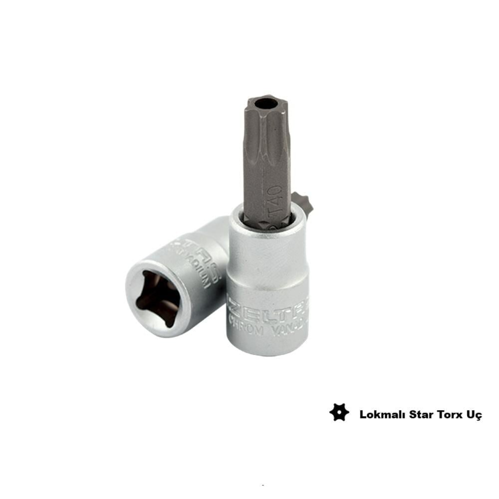 IZELTAS 1/4 T15 Lokmalı Torx Uç Delikli