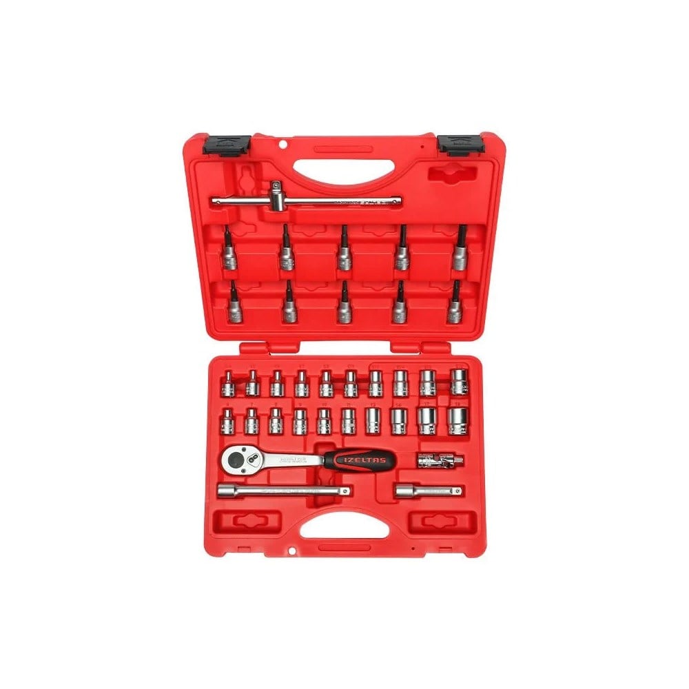 IZELTAS 3/8 Altı Köşe Lokma Takımı Ve Allen Uçlu Lokma Set 35 Parça